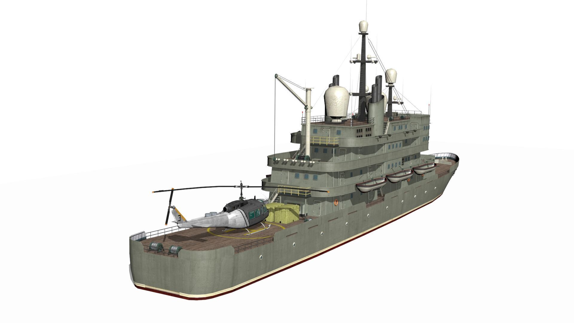 old ship Low-poly 3D model_5