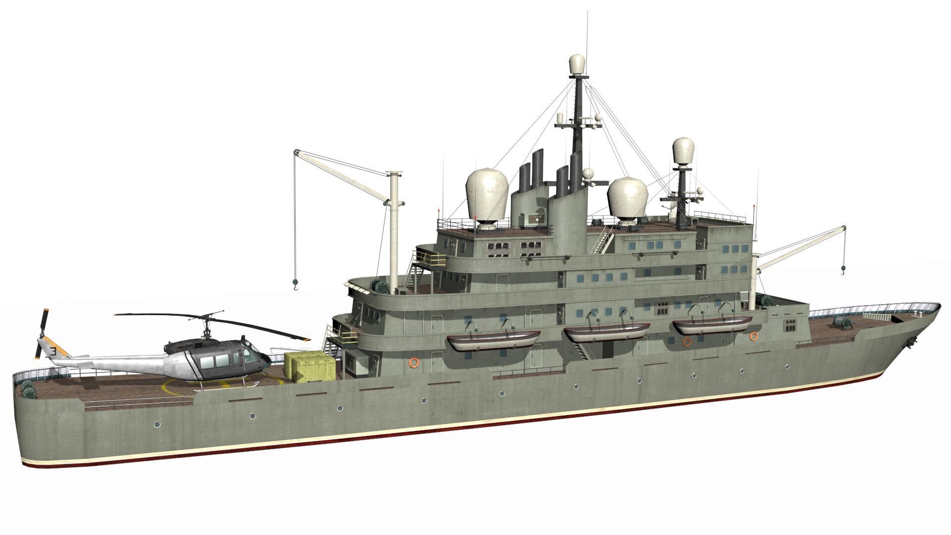 old ship Low-poly 3D model_6