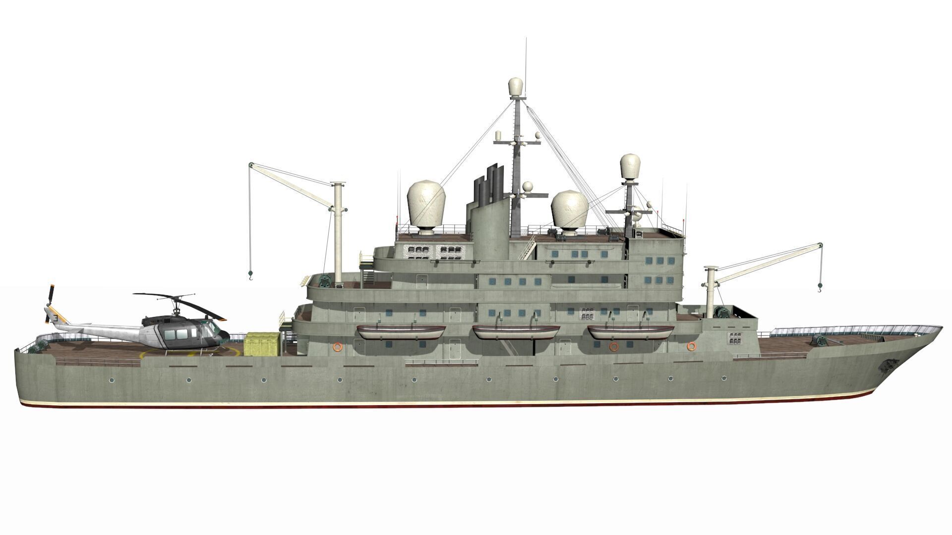 old ship Low-poly 3D model_7