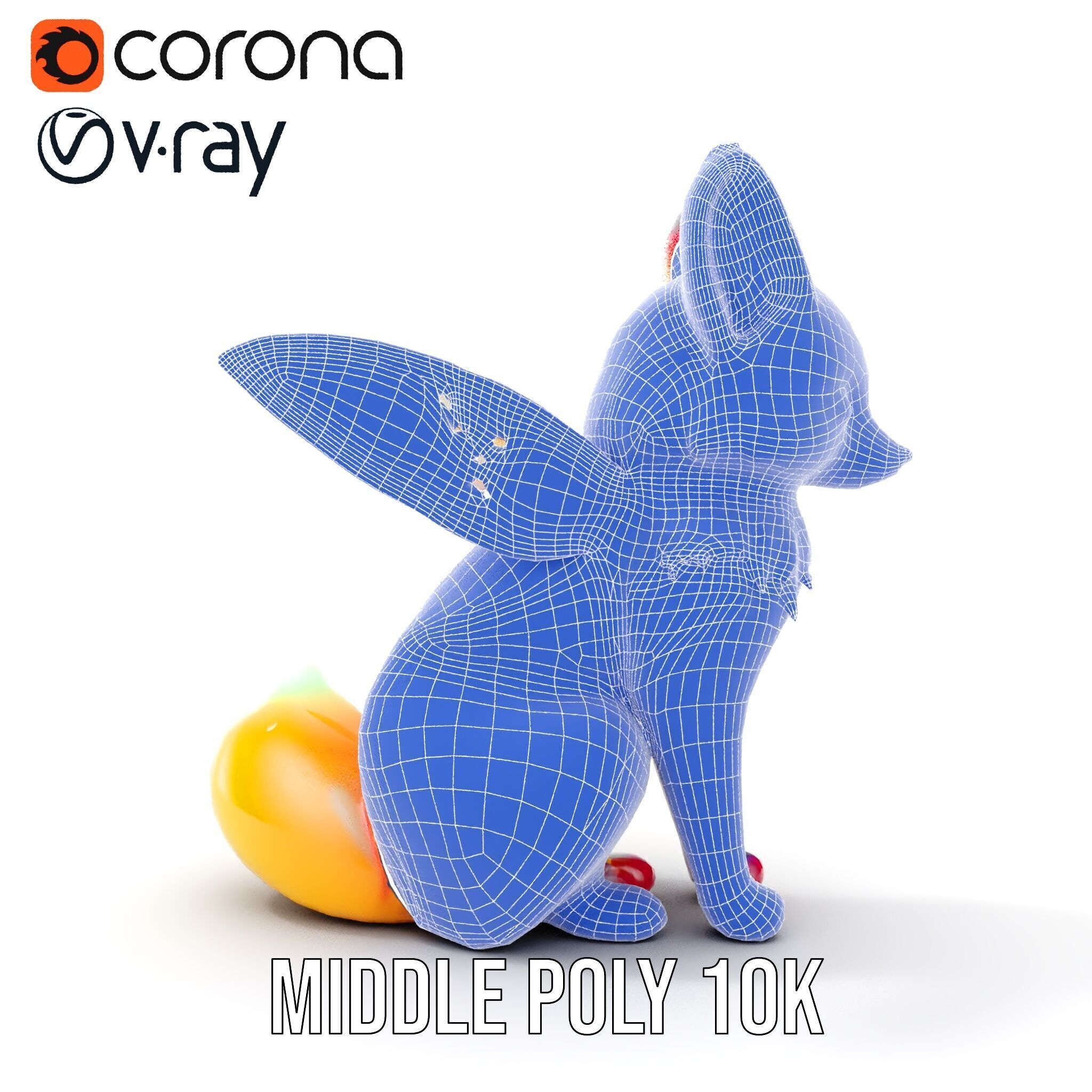 Fairy Fox Model Pack with Vibrant Fur and Wings Low-poly 3D model_28