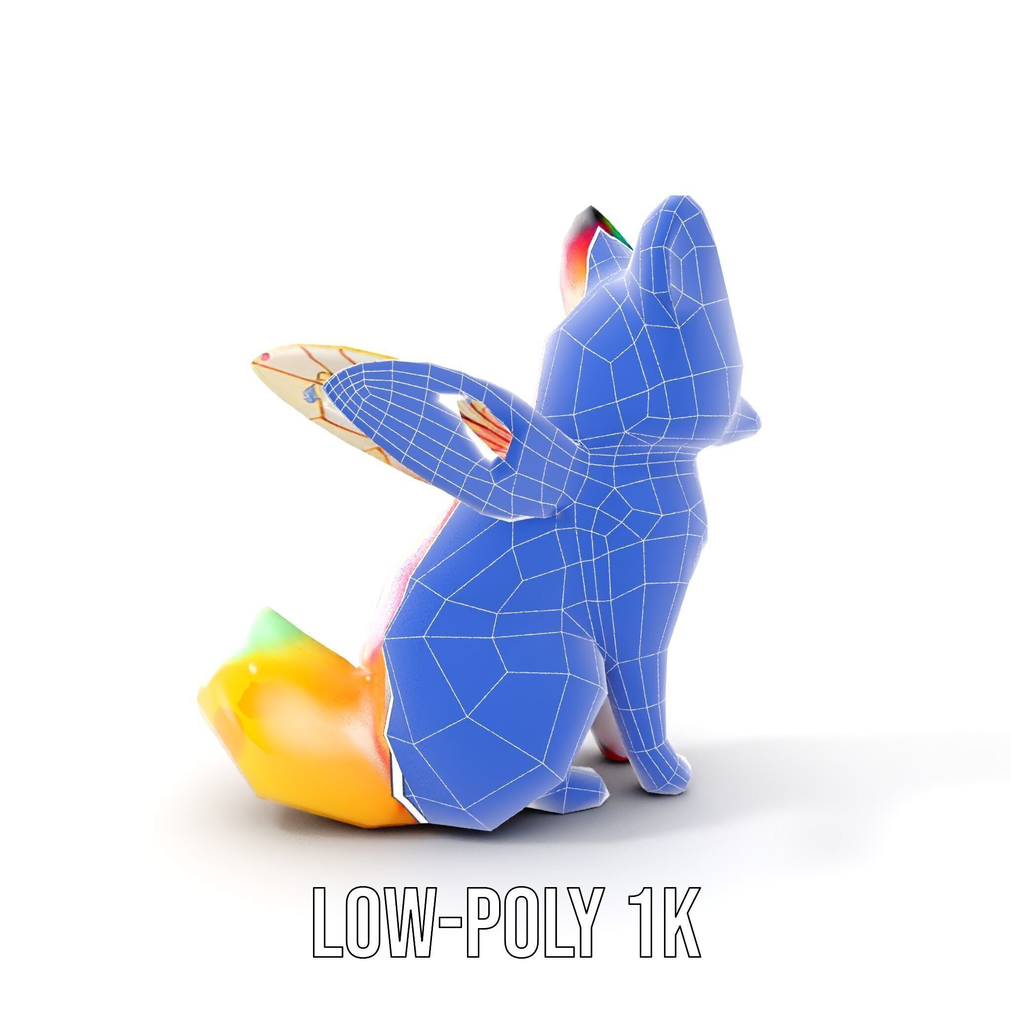 Fairy Fox Model Pack with Vibrant Fur and Wings Low-poly 3D model_24
