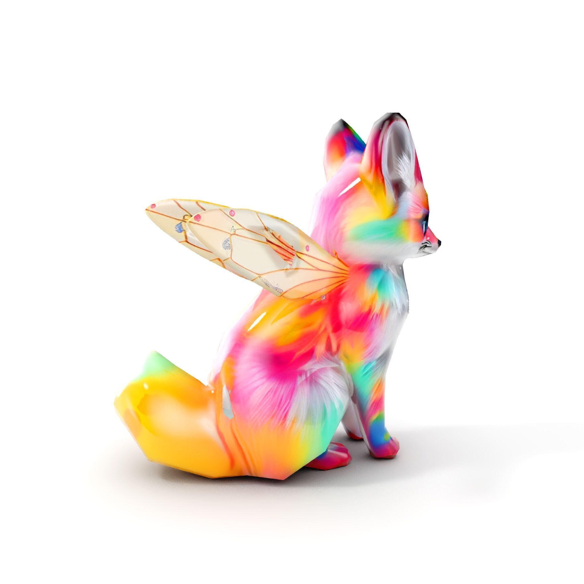 Fairy Fox Model Pack with Vibrant Fur and Wings Low-poly 3D model_10