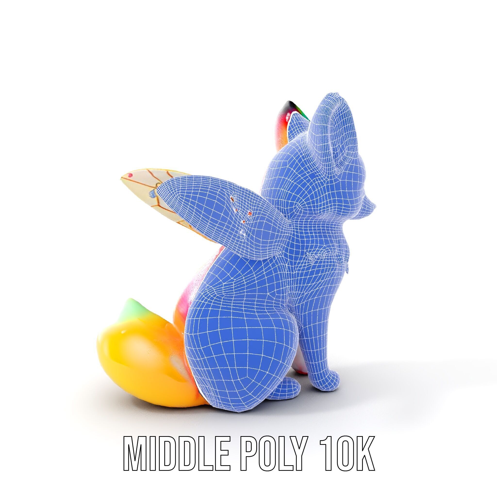 Fairy Fox Model Pack with Vibrant Fur and Wings Low-poly 3D model_9
