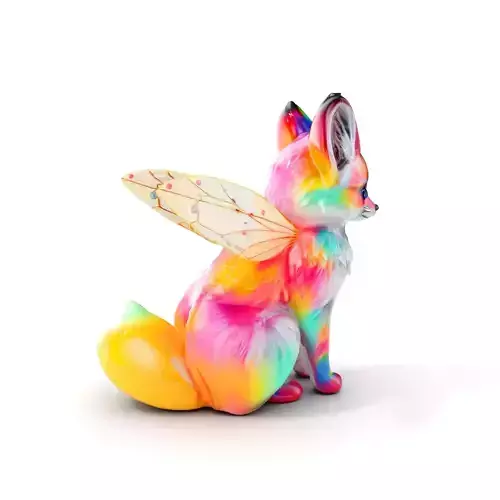 Fairy Fox Model Pack with Vibrant Fur and Wings Low-poly 3D model