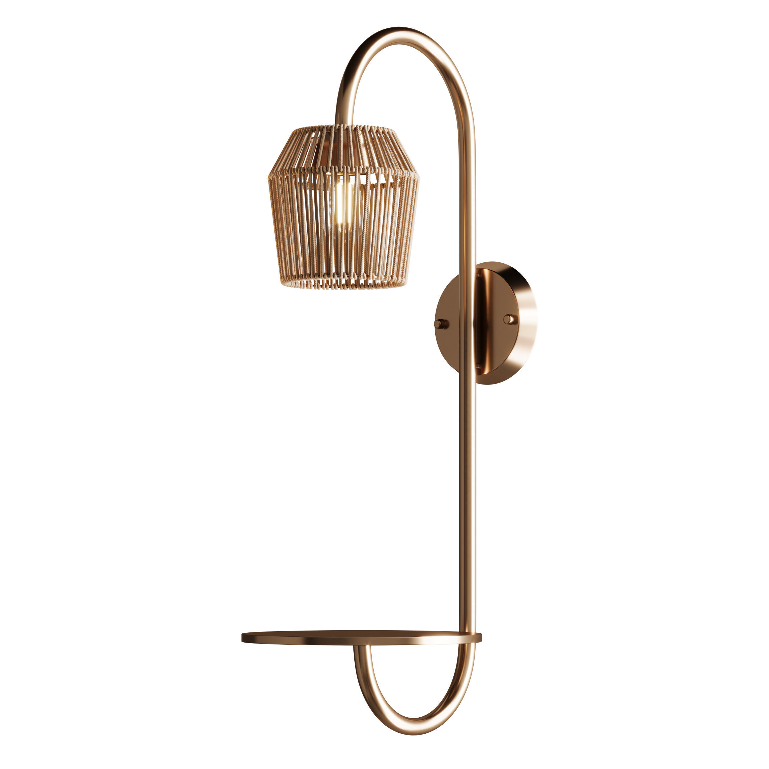 Alyza Rattan Plug-in Armed Sconce 3D model_10