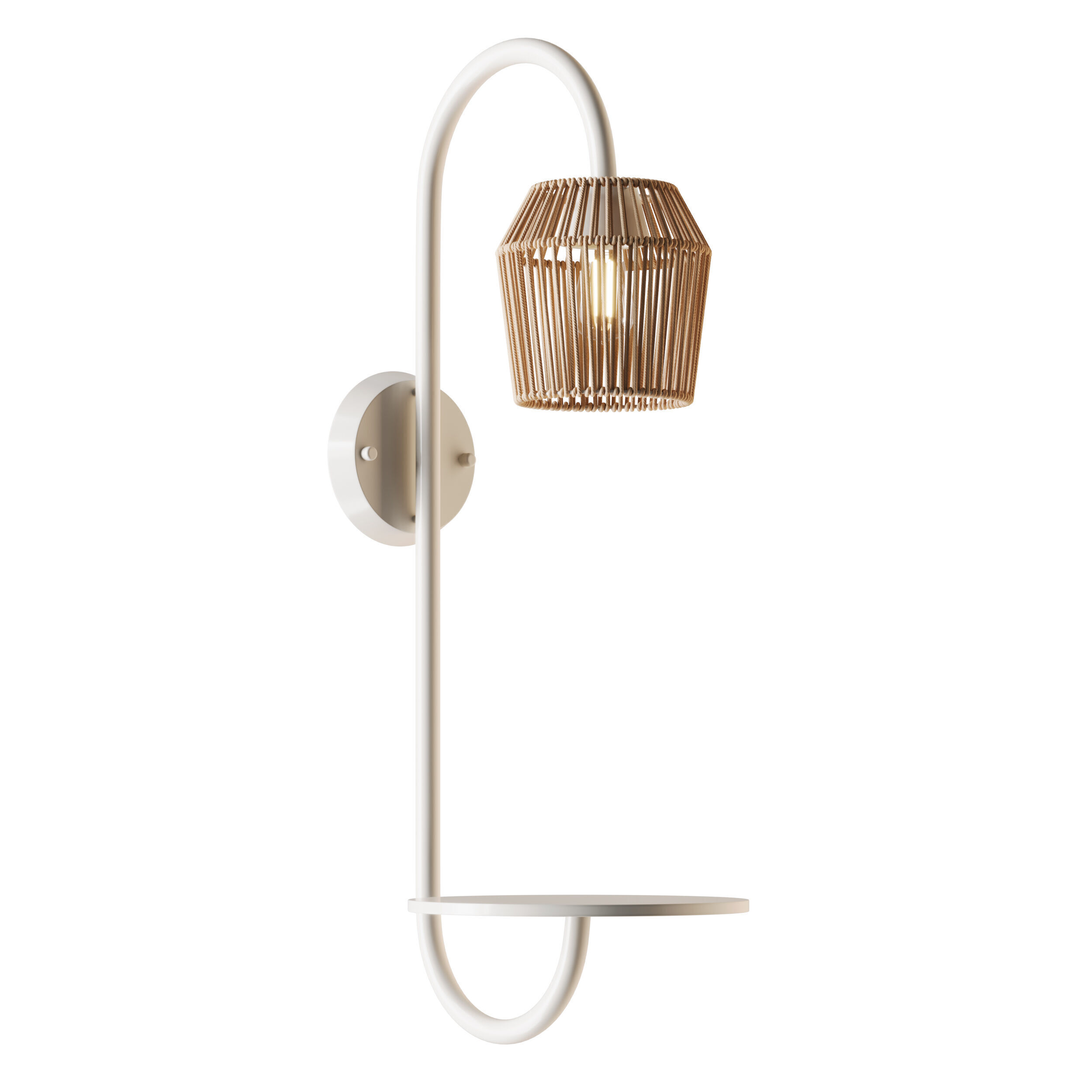 Alyza Rattan Plug-in Armed Sconce 3D model_7