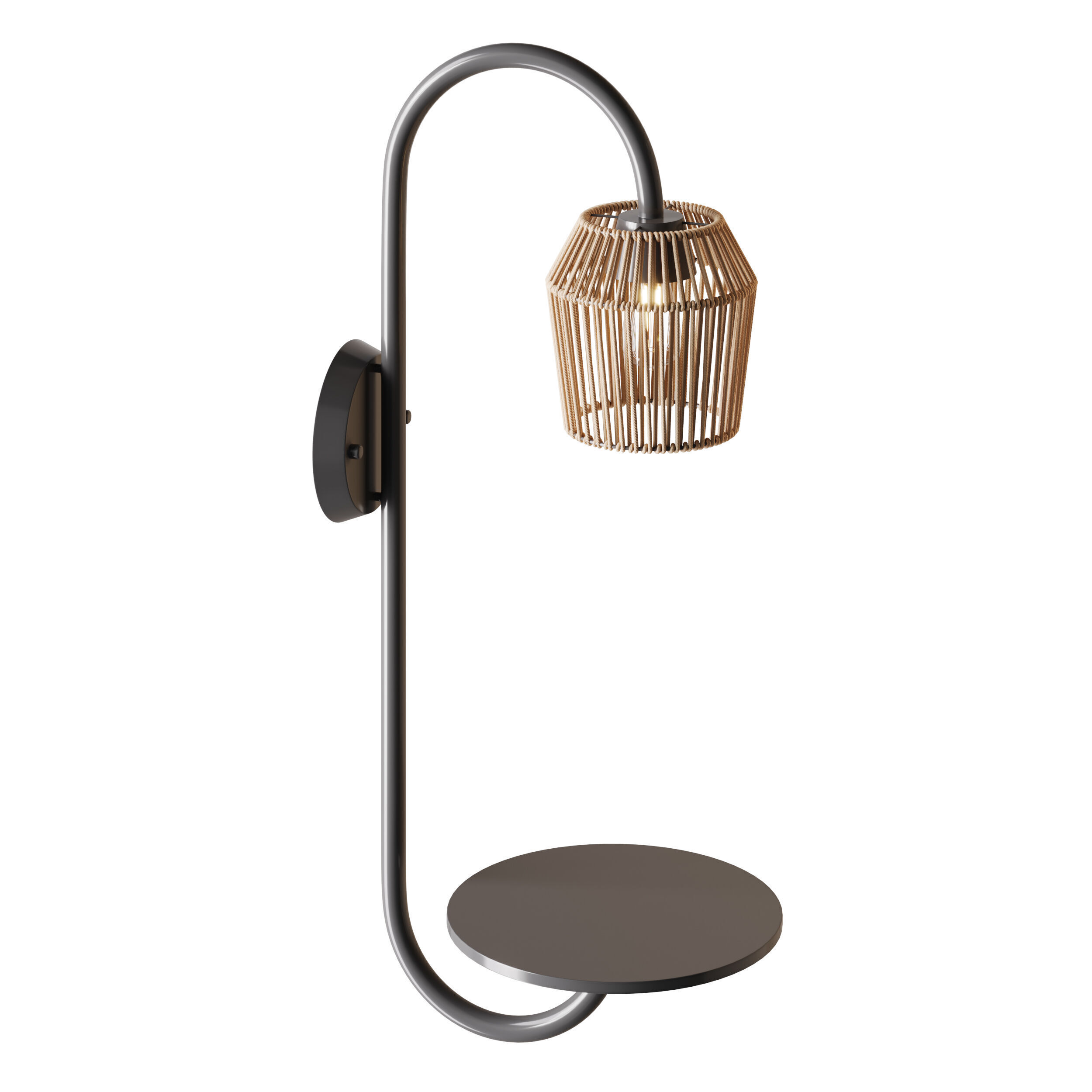 Alyza Rattan Plug-in Armed Sconce 3D model_12