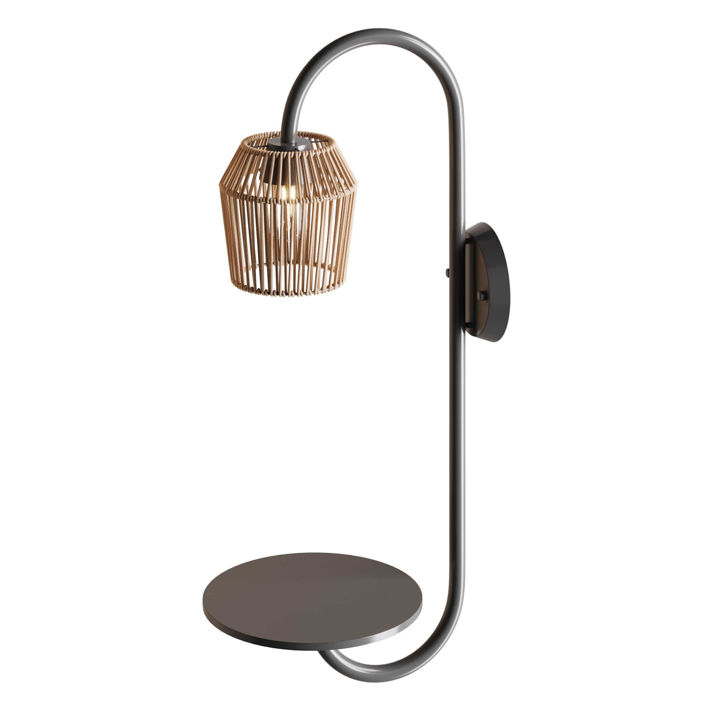 Alyza Rattan Plug-in Armed Sconce 3D model_6
