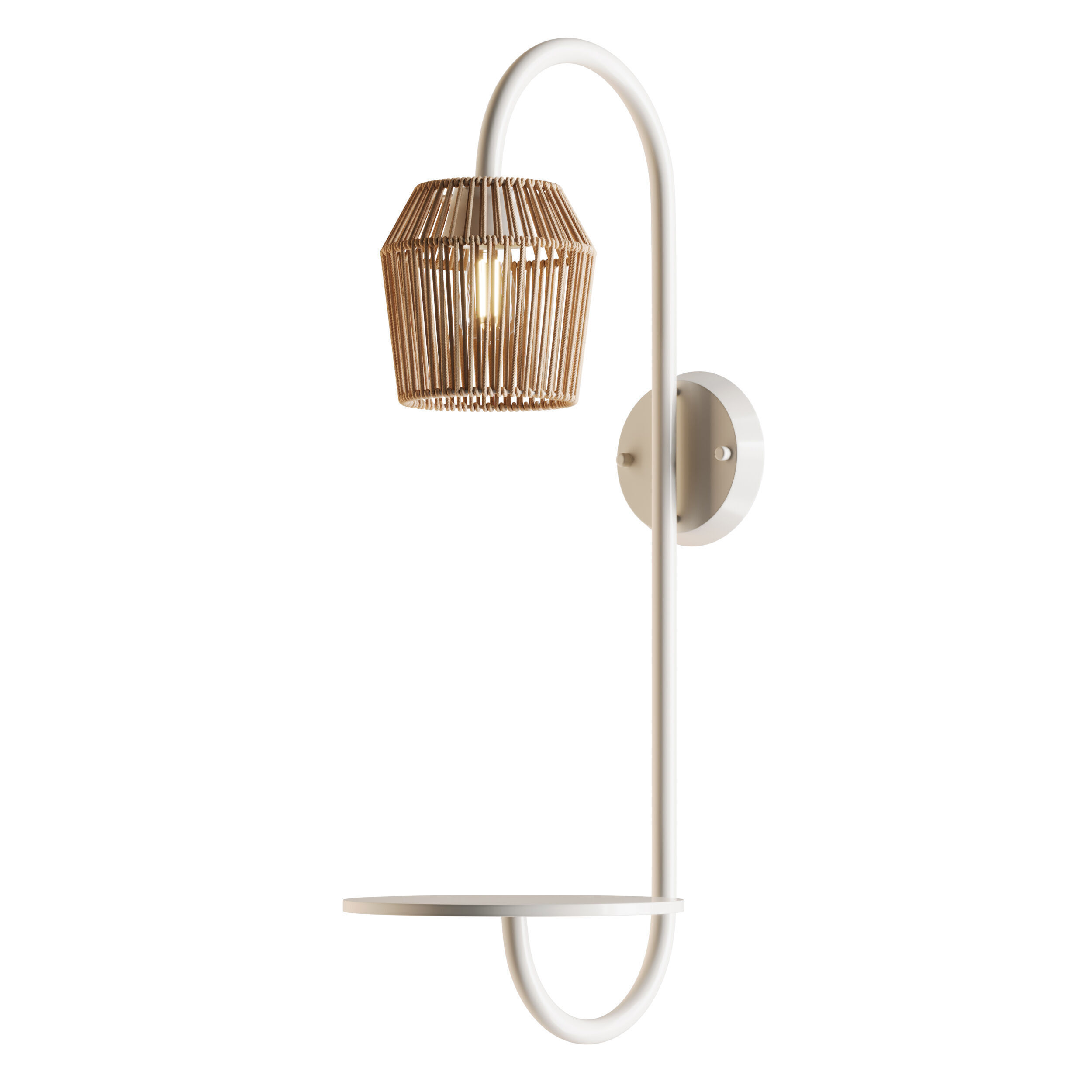 Alyza Rattan Plug-in Armed Sconce 3D model_3
