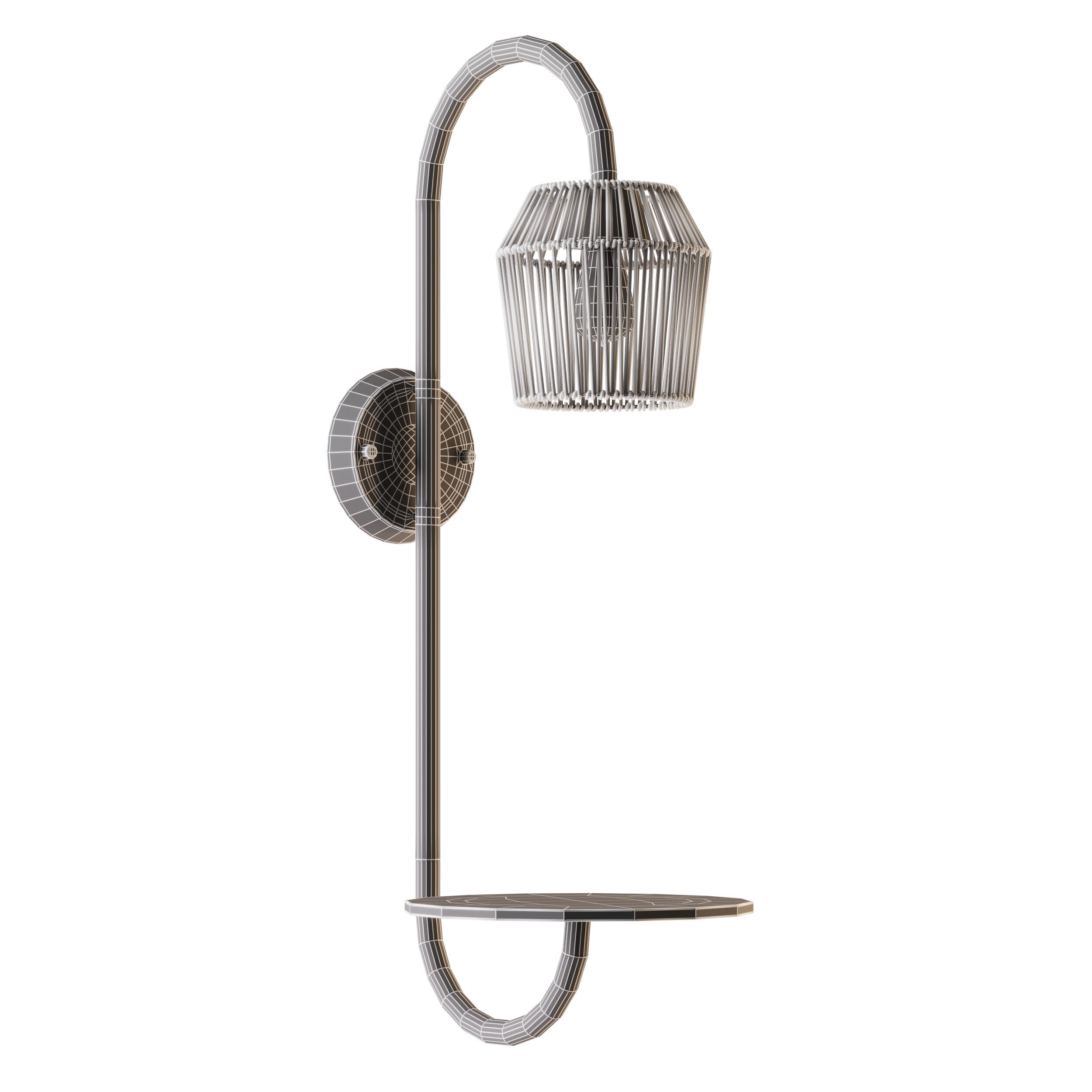Alyza Rattan Plug-in Armed Sconce 3D model_13