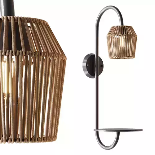 Alyza Rattan Plug-in Armed Sconce