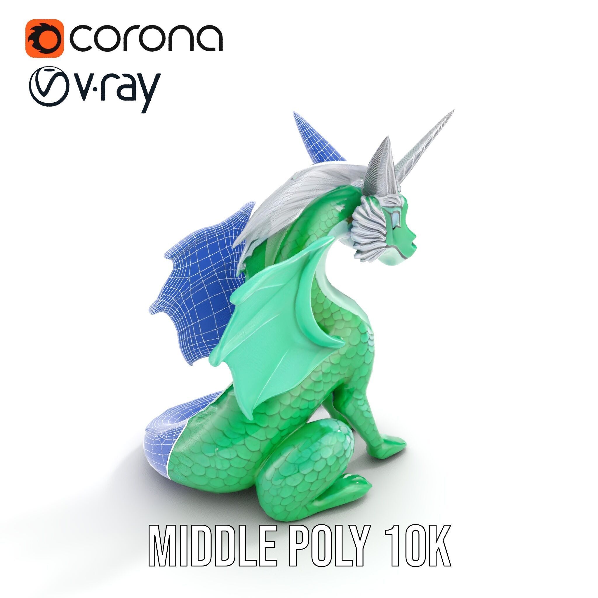 Fantasy Dragon Unicorn Model Pack Low-poly 3D model_26