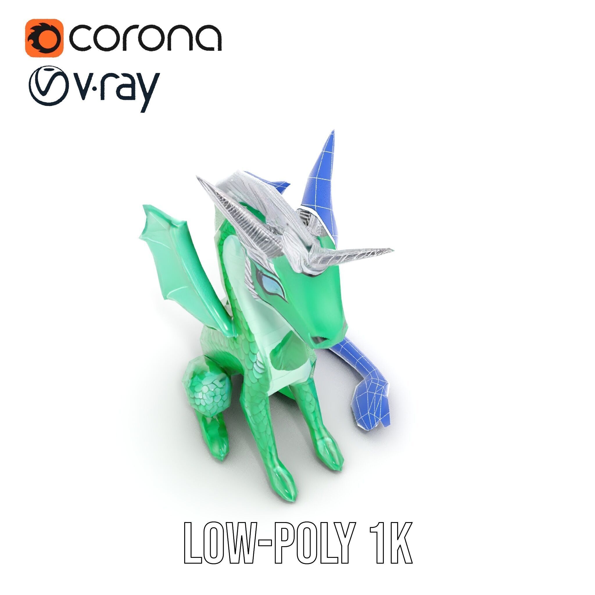 Fantasy Dragon Unicorn Model Pack Low-poly 3D model_31