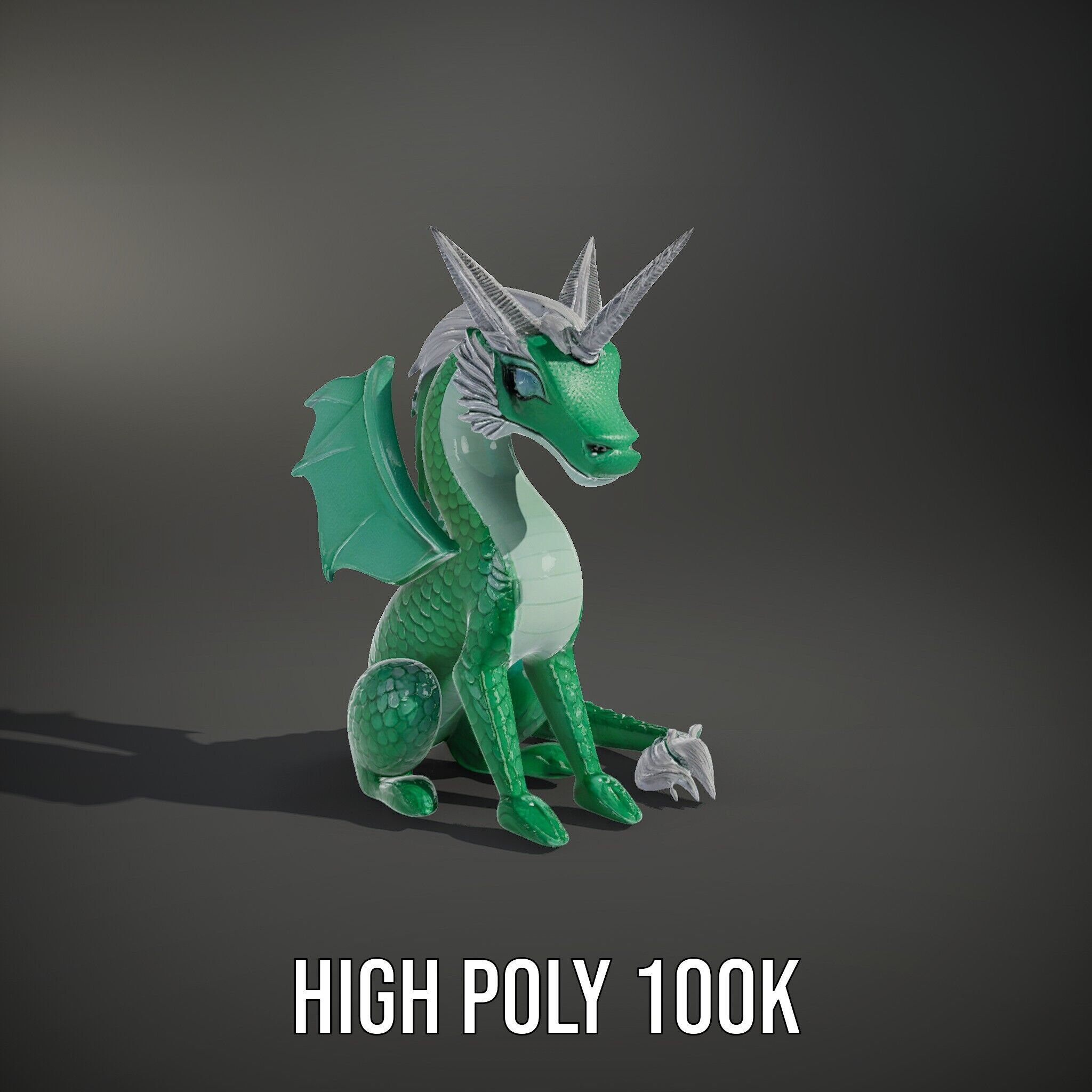 Fantasy Dragon Unicorn Model Pack Low-poly 3D model_14