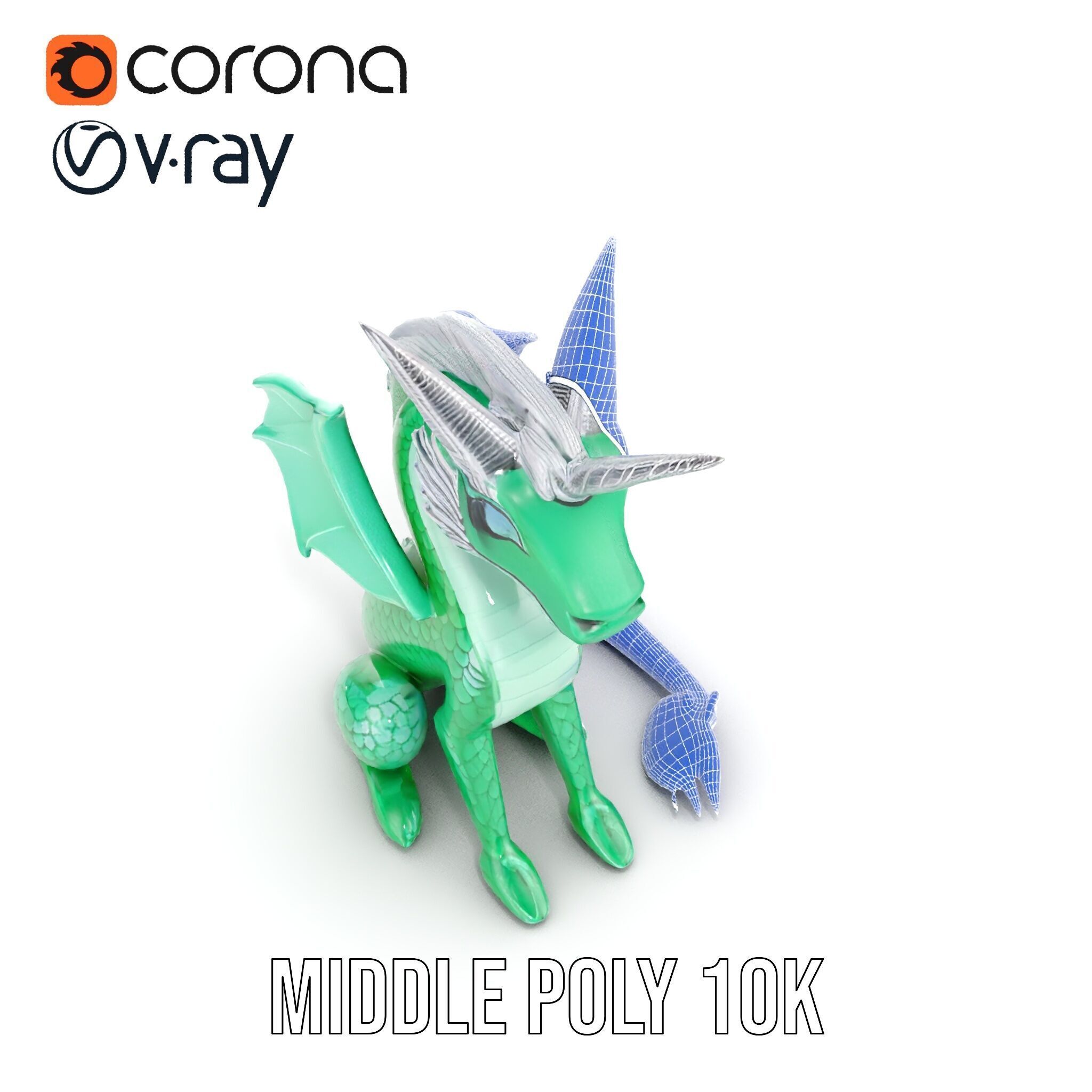 Fantasy Dragon Unicorn Model Pack Low-poly 3D model_30
