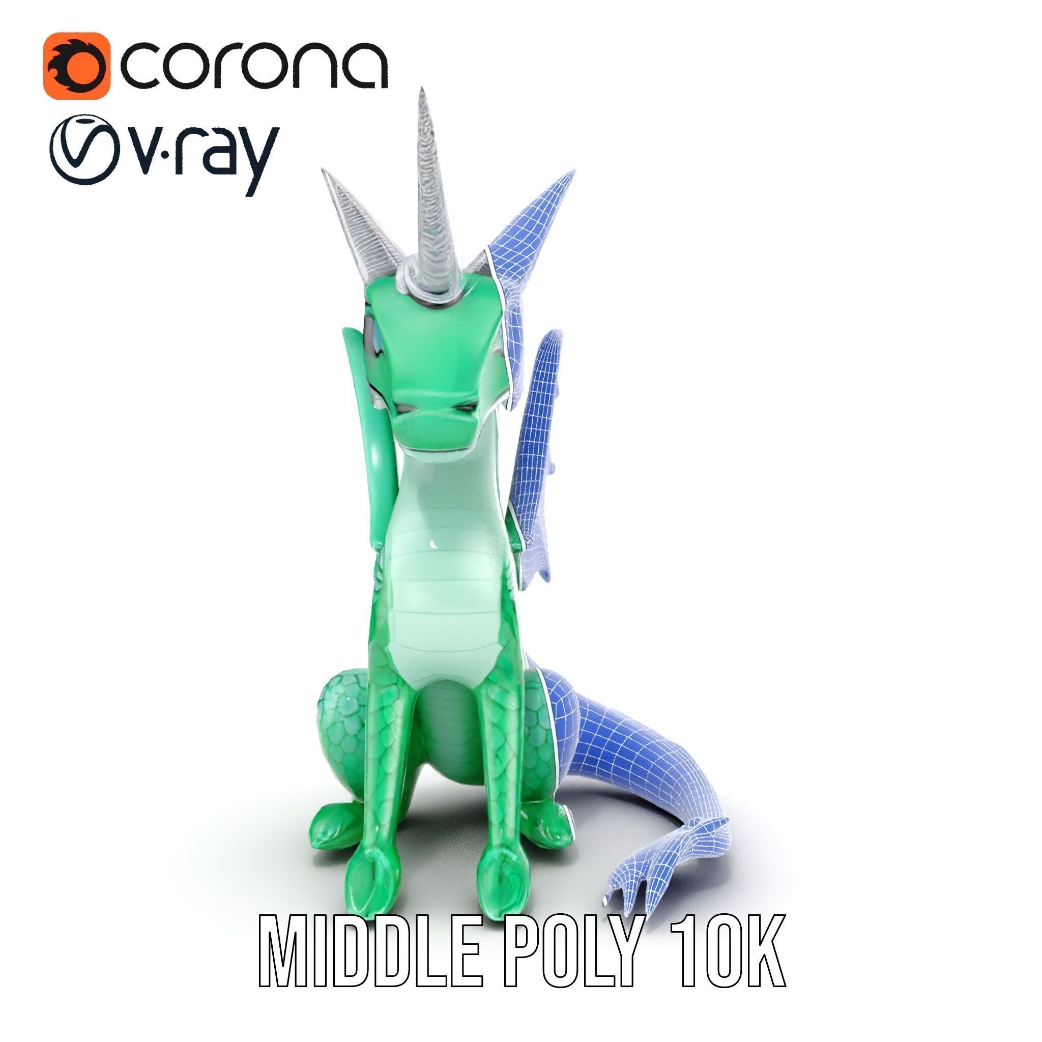 Fantasy Dragon Unicorn Model Pack Low-poly 3D model_23
