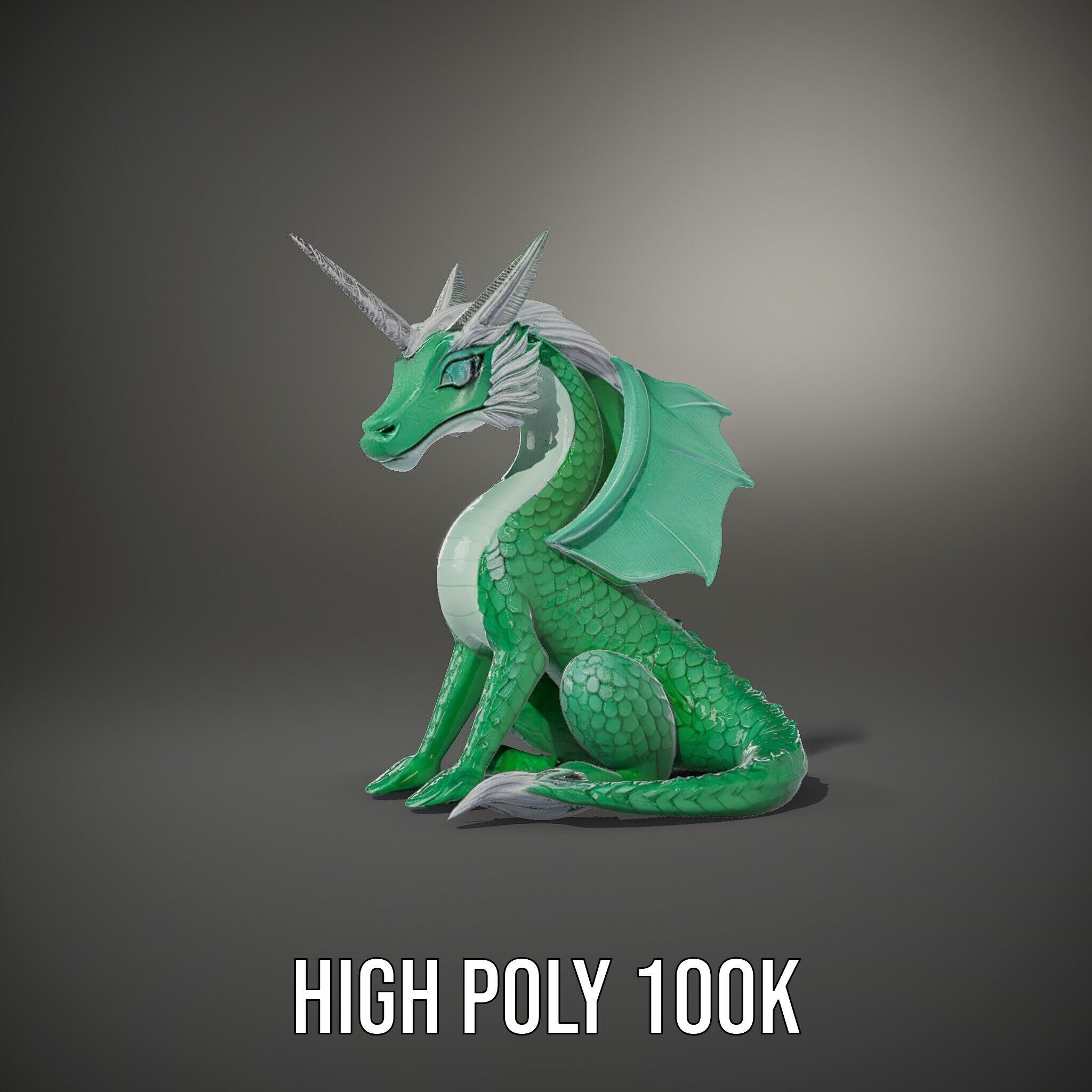 Fantasy Dragon Unicorn Model Pack Low-poly 3D model_8
