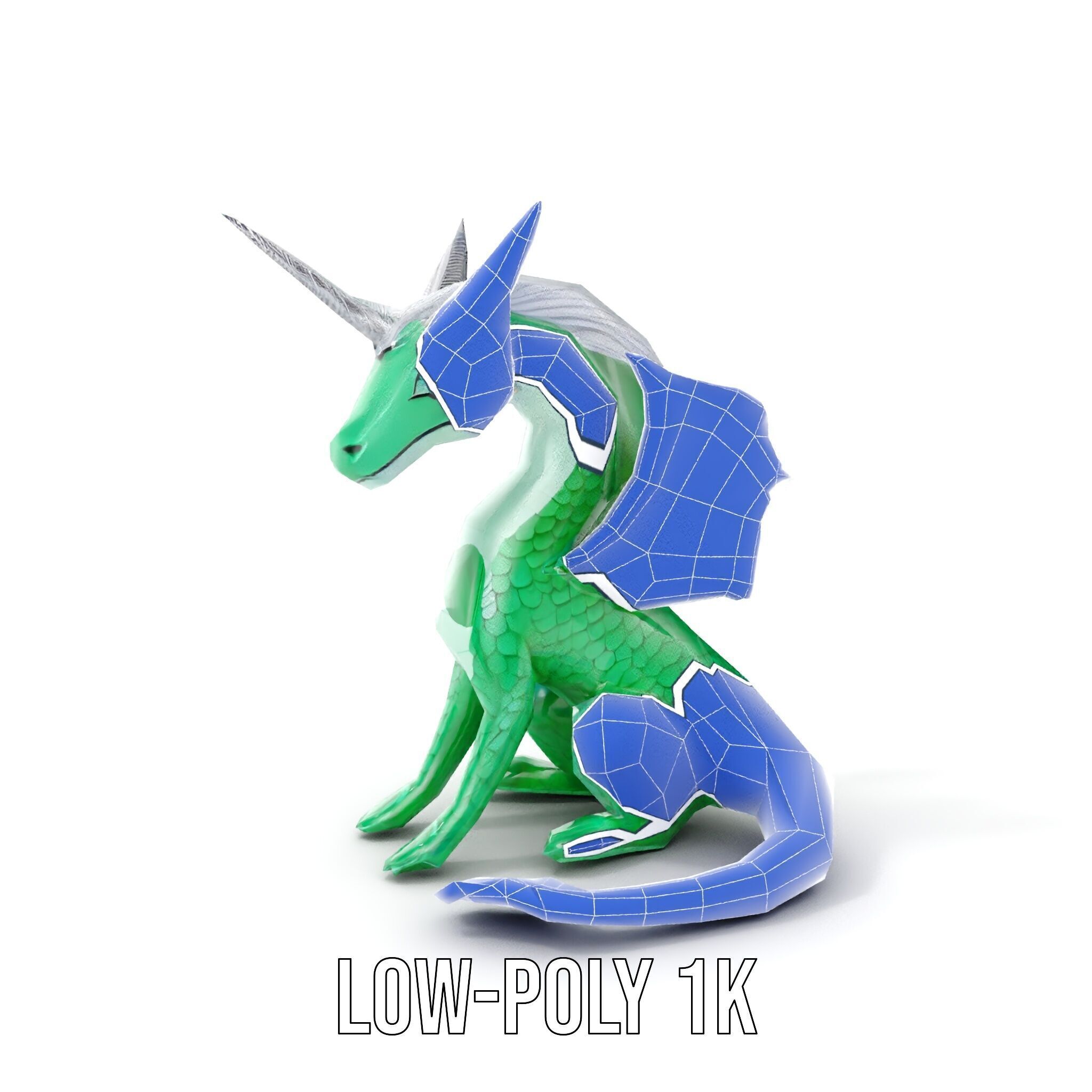 Fantasy Dragon Unicorn Model Pack Low-poly 3D model_18