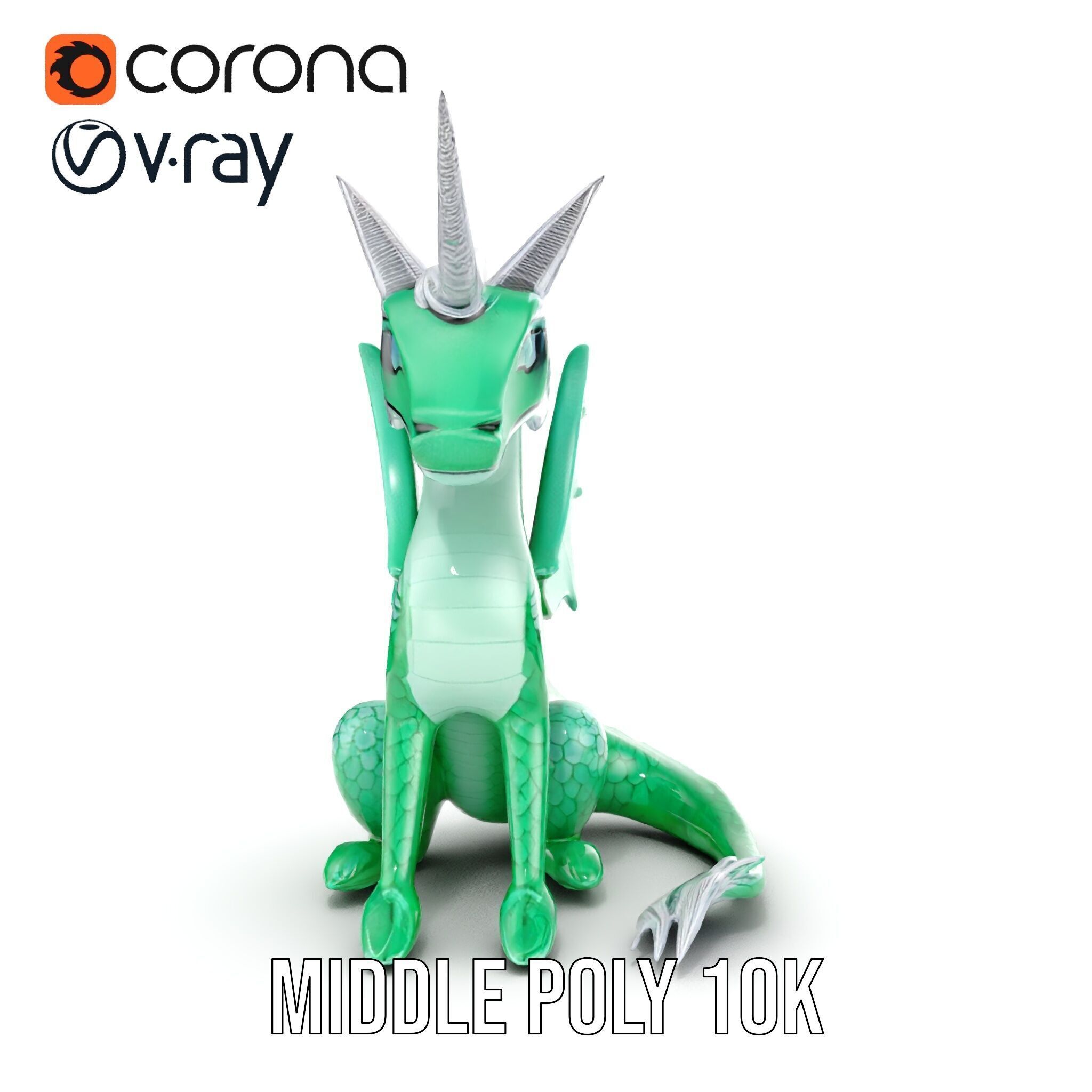 Fantasy Dragon Unicorn Model Pack Low-poly 3D model_15