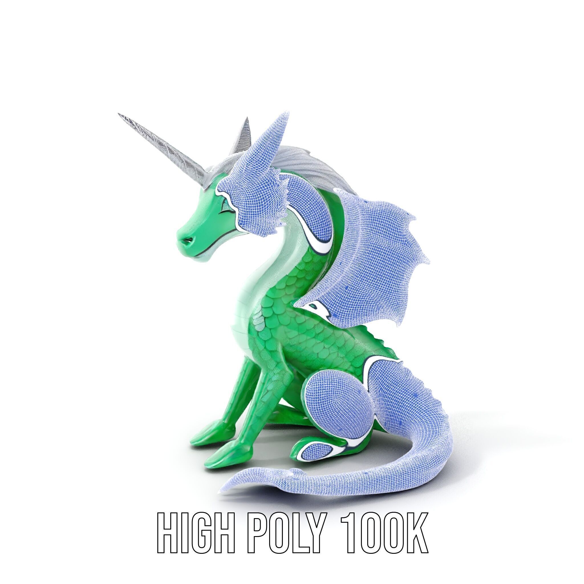 Fantasy Dragon Unicorn Model Pack Low-poly 3D model_4