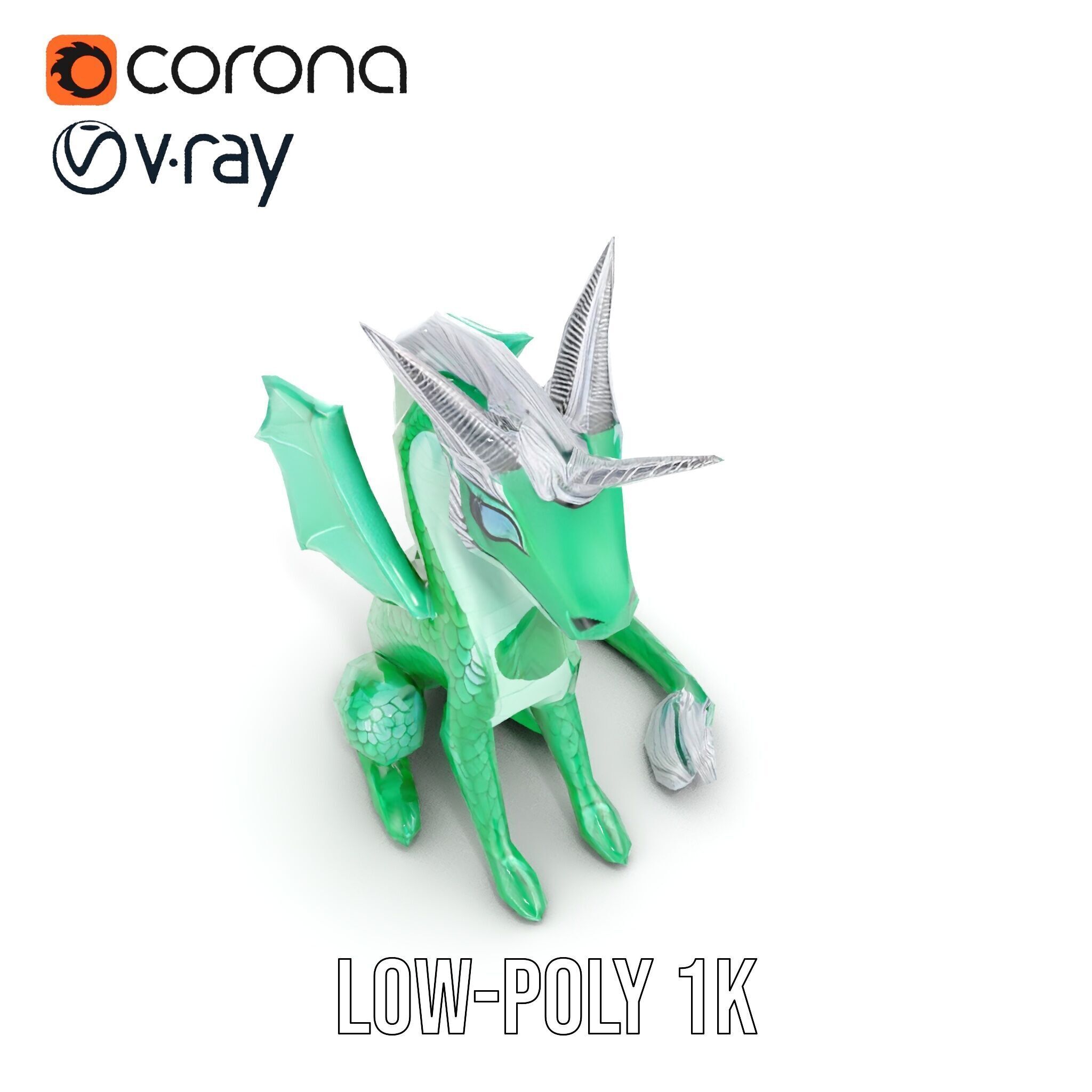 Fantasy Dragon Unicorn Model Pack Low-poly 3D model_13