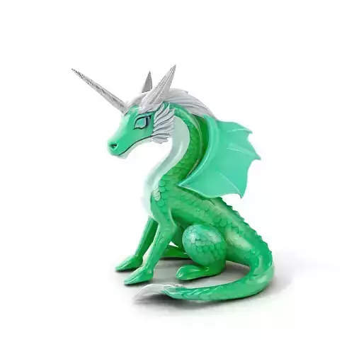 Fantasy Dragon Unicorn Model Pack Low-poly 3D model