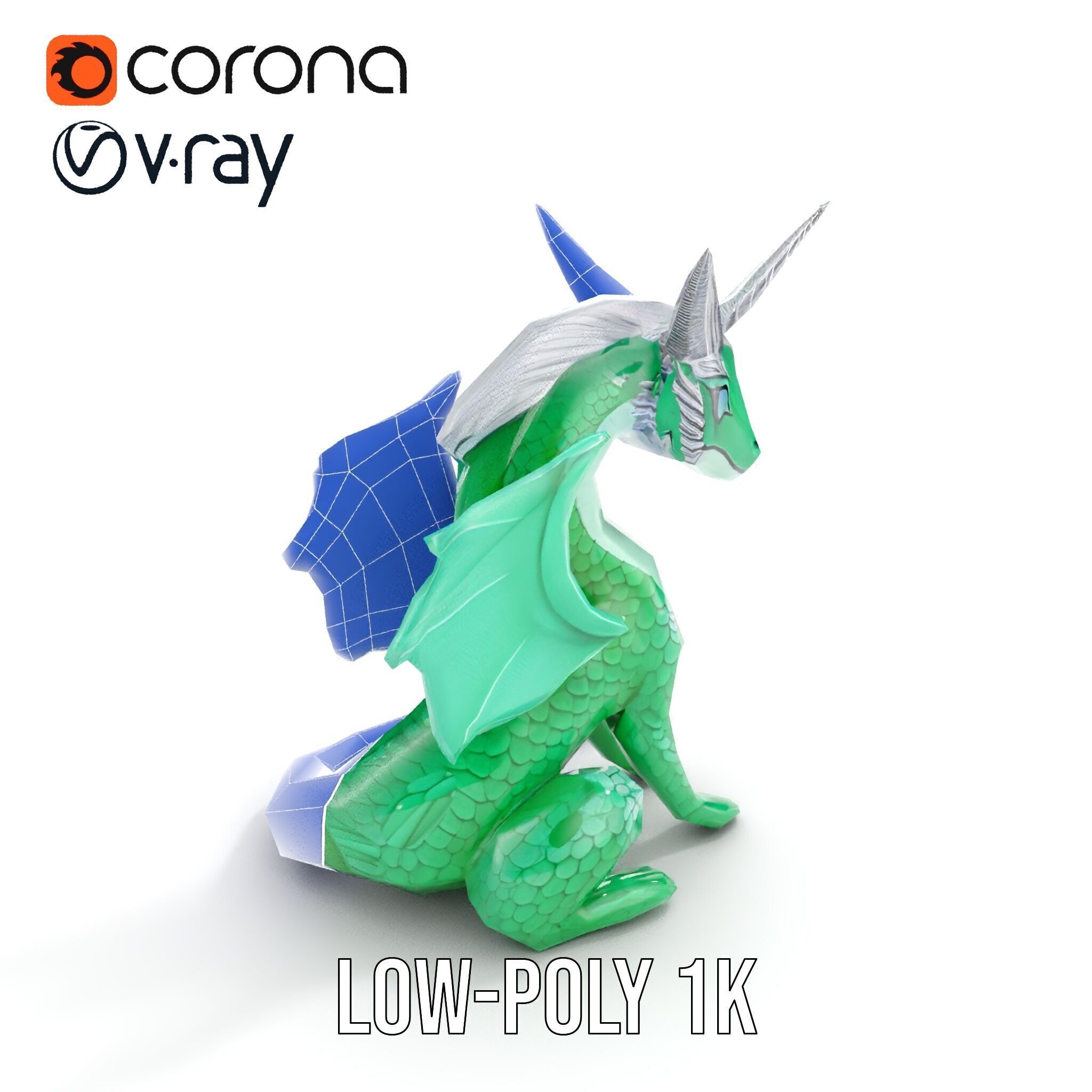 Fantasy Dragon Unicorn Model Pack Low-poly 3D model_21