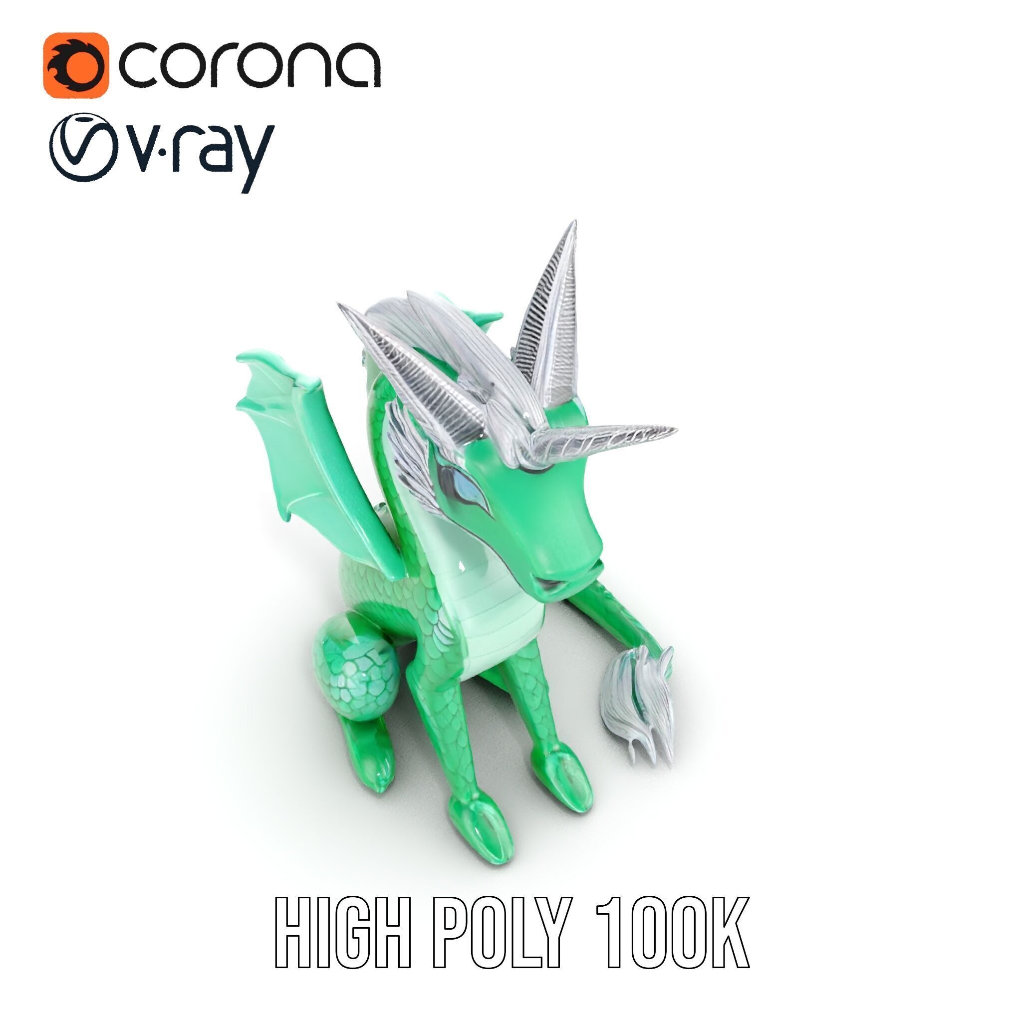 Fantasy Dragon Unicorn Model Pack Low-poly 3D model_19