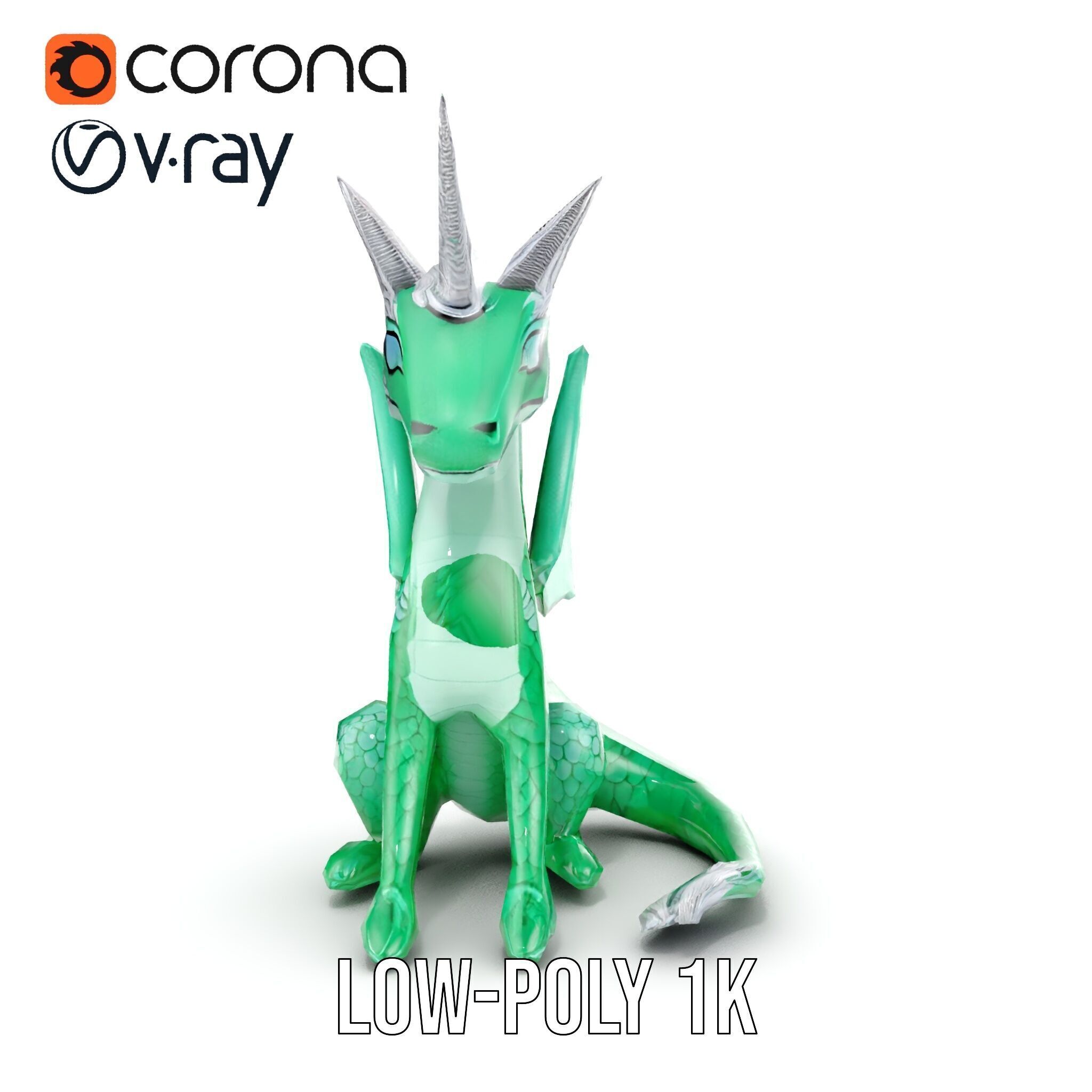 Fantasy Dragon Unicorn Model Pack Low-poly 3D model_24