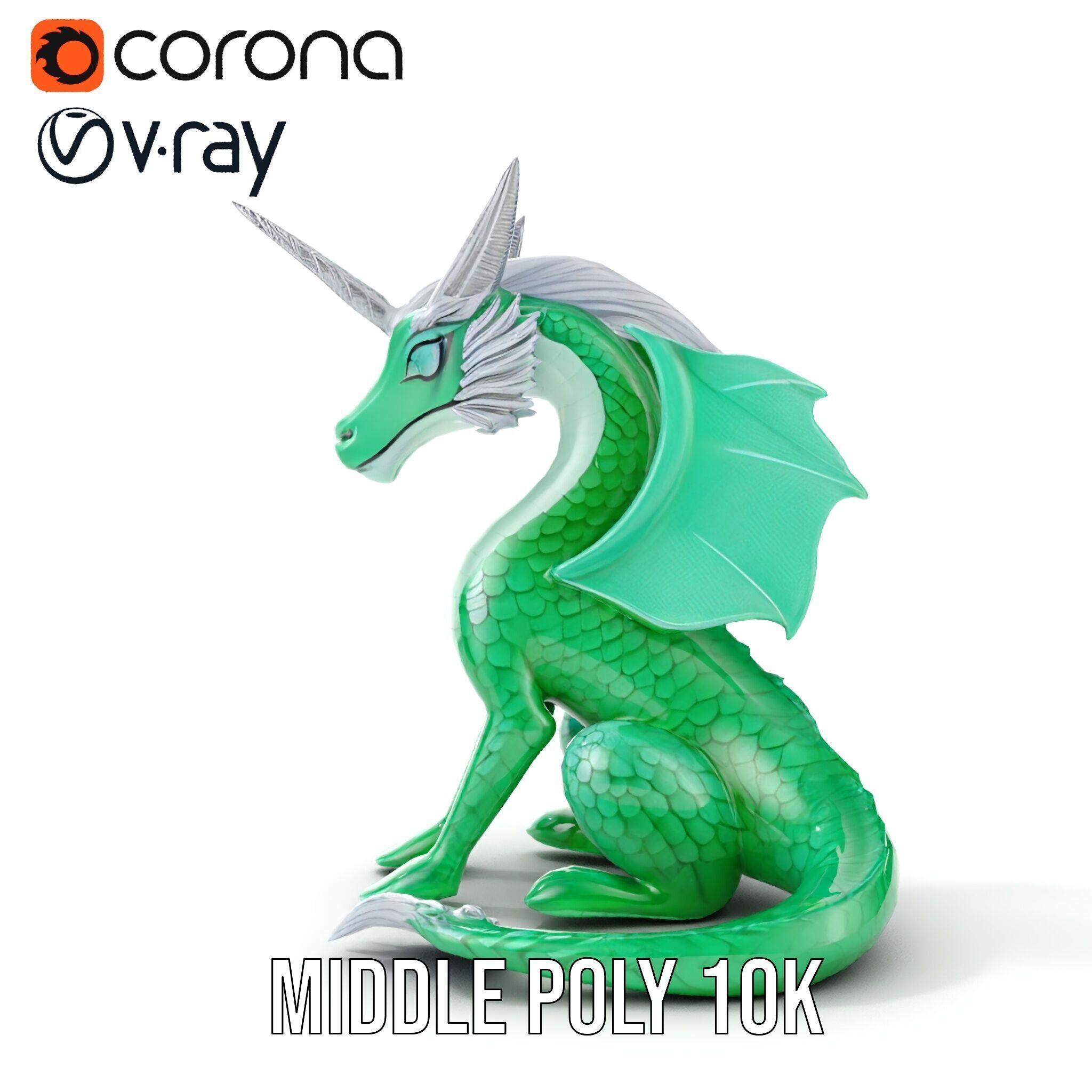 Fantasy Dragon Unicorn Model Pack Low-poly 3D model_17