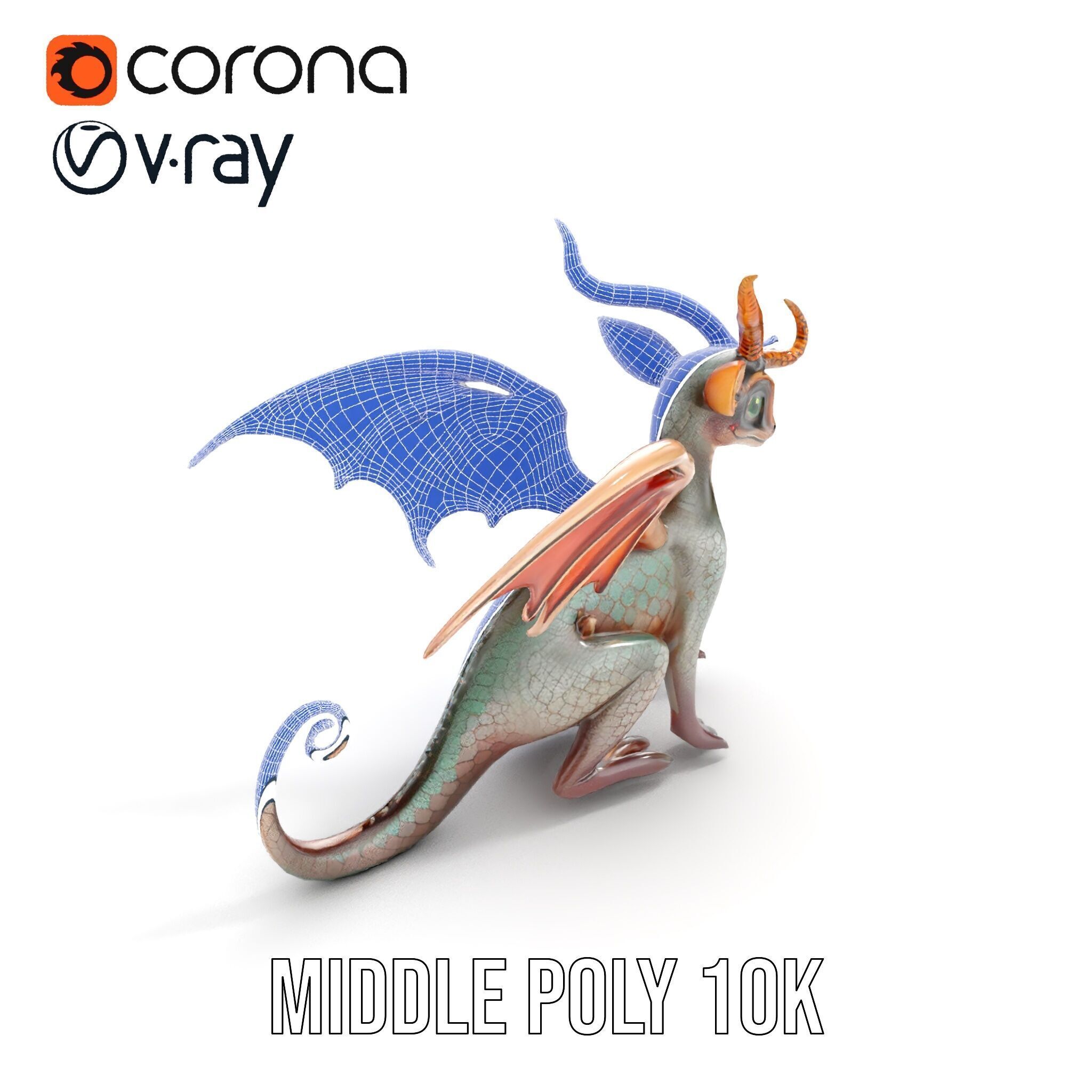 Dragon Creature Model Pack with PBR Textures Low-poly 3D model_22