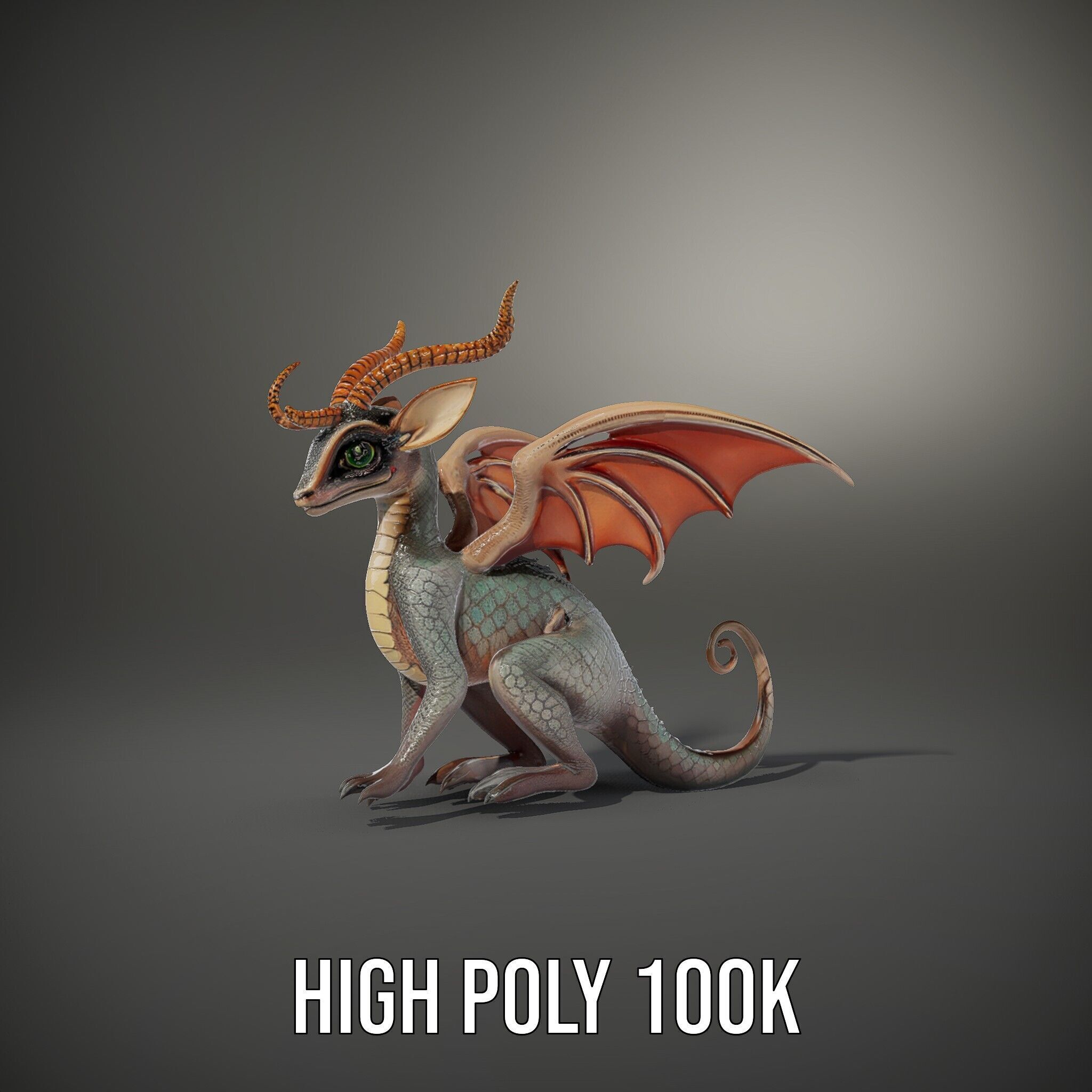 Dragon Creature Model Pack with PBR Textures Low-poly 3D model_8