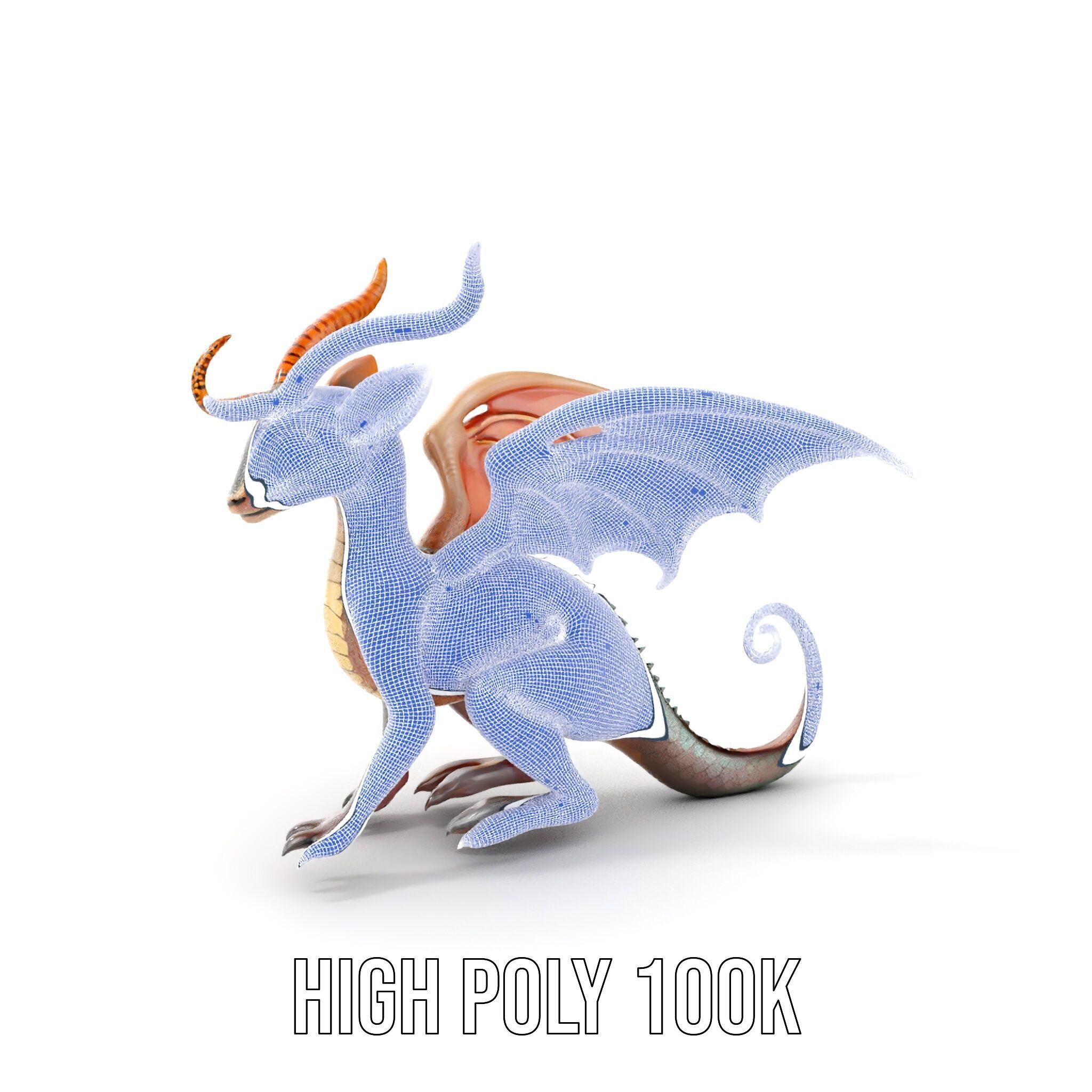 Dragon Creature Model Pack with PBR Textures Low-poly 3D model_4