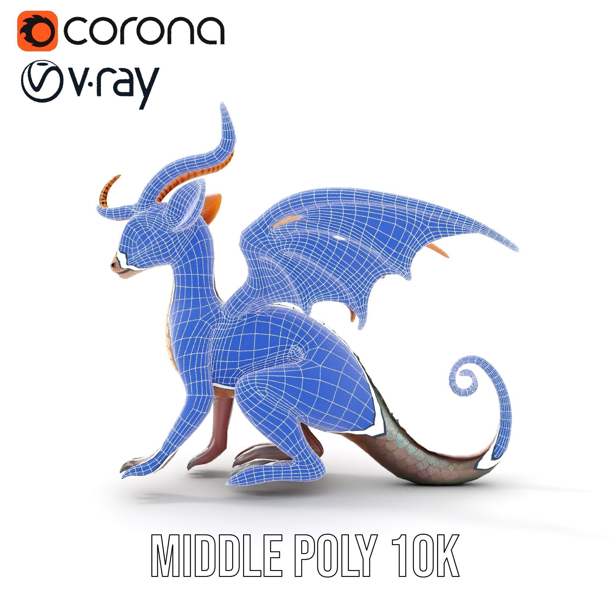 Dragon Creature Model Pack with PBR Textures Low-poly 3D model_25
