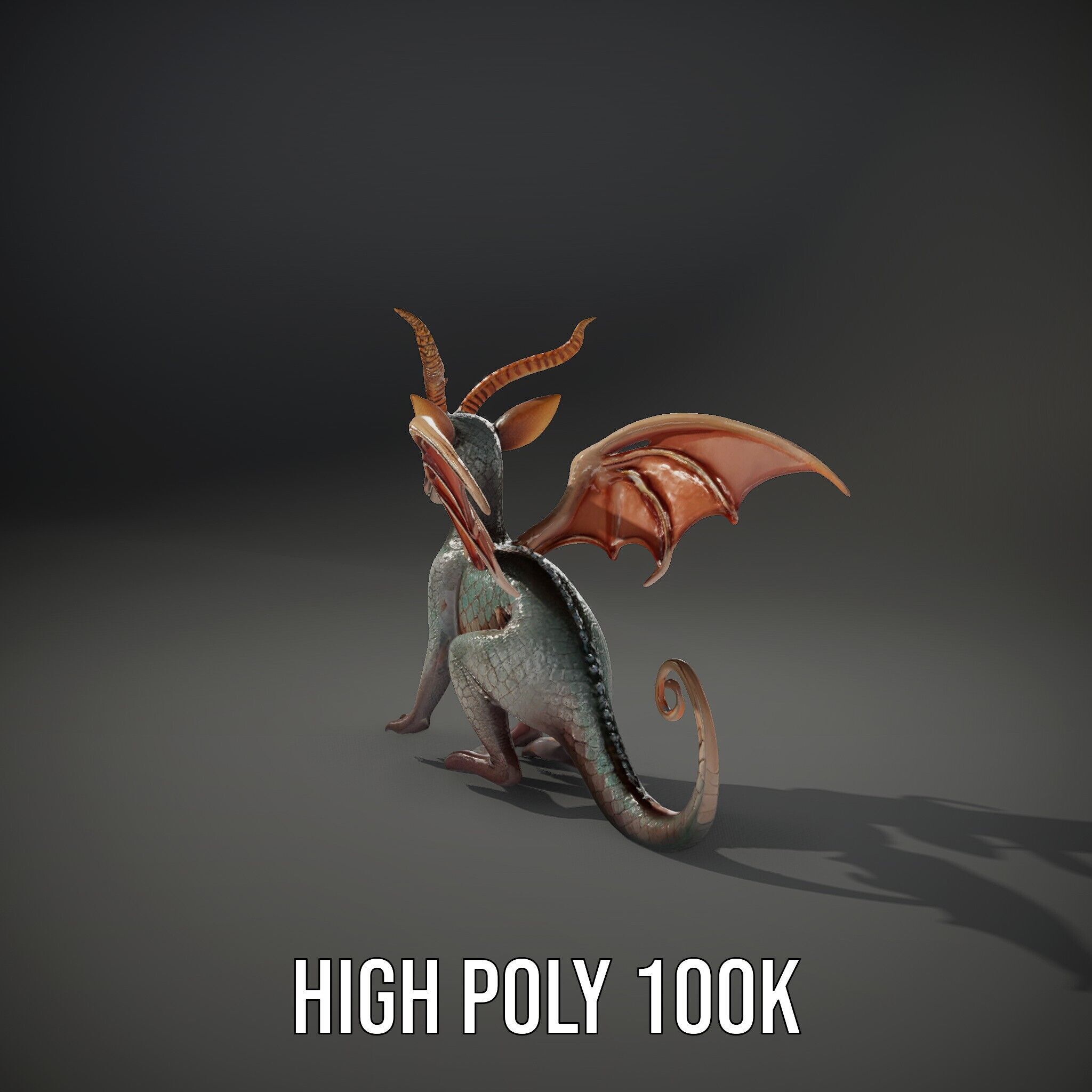 Dragon Creature Model Pack with PBR Textures Low-poly 3D model_11
