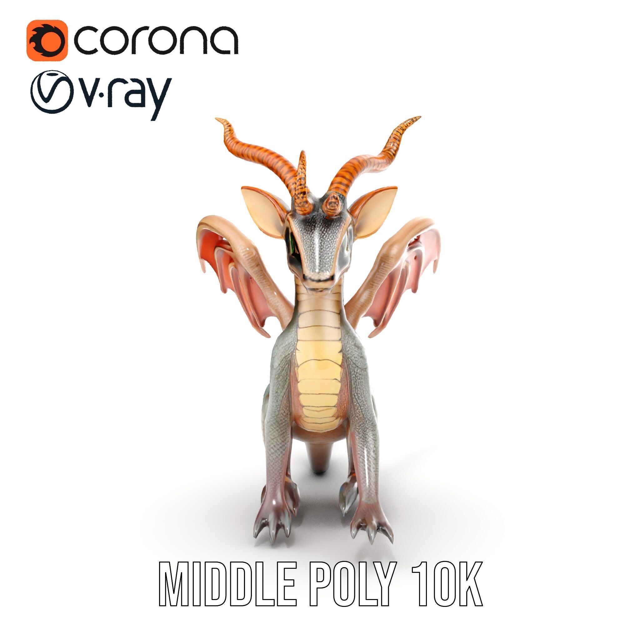 Dragon Creature Model Pack with PBR Textures Low-poly 3D model_20