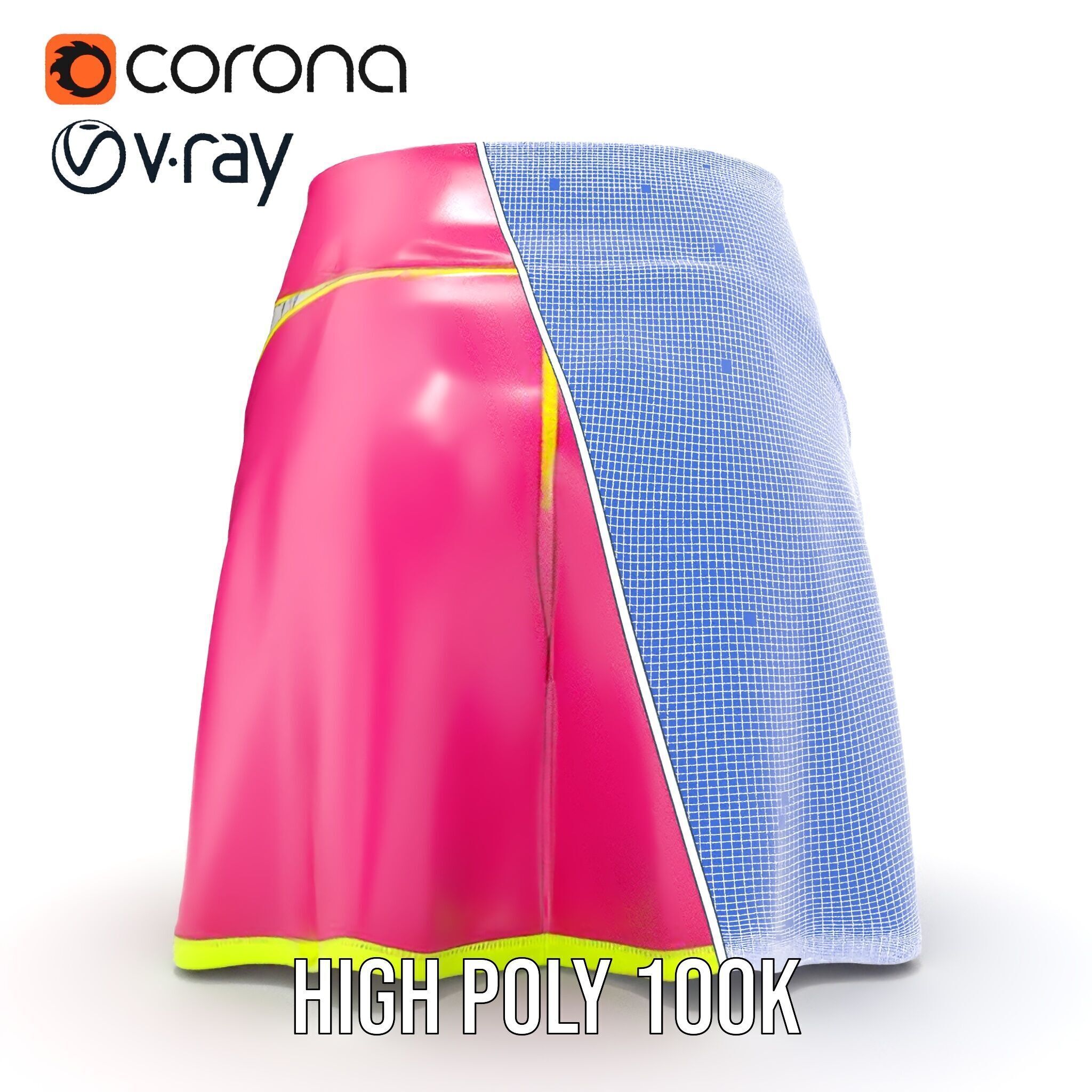 Colorful Athletic Skirt D model pack Low-poly 3D model_38
