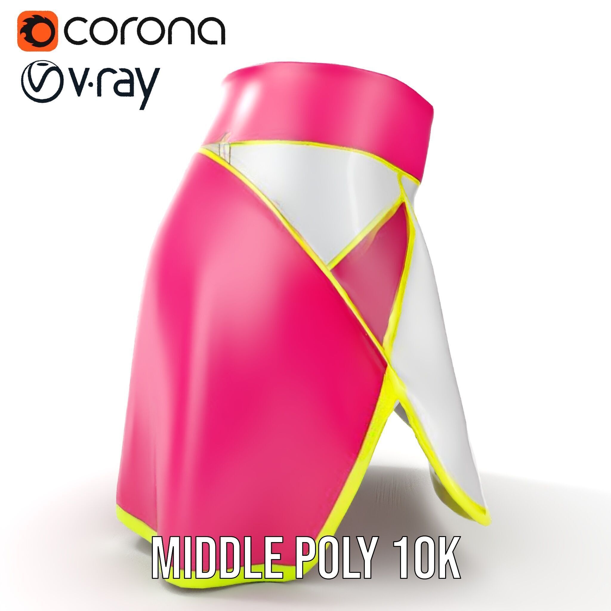 Colorful Athletic Skirt D model pack Low-poly 3D model_20