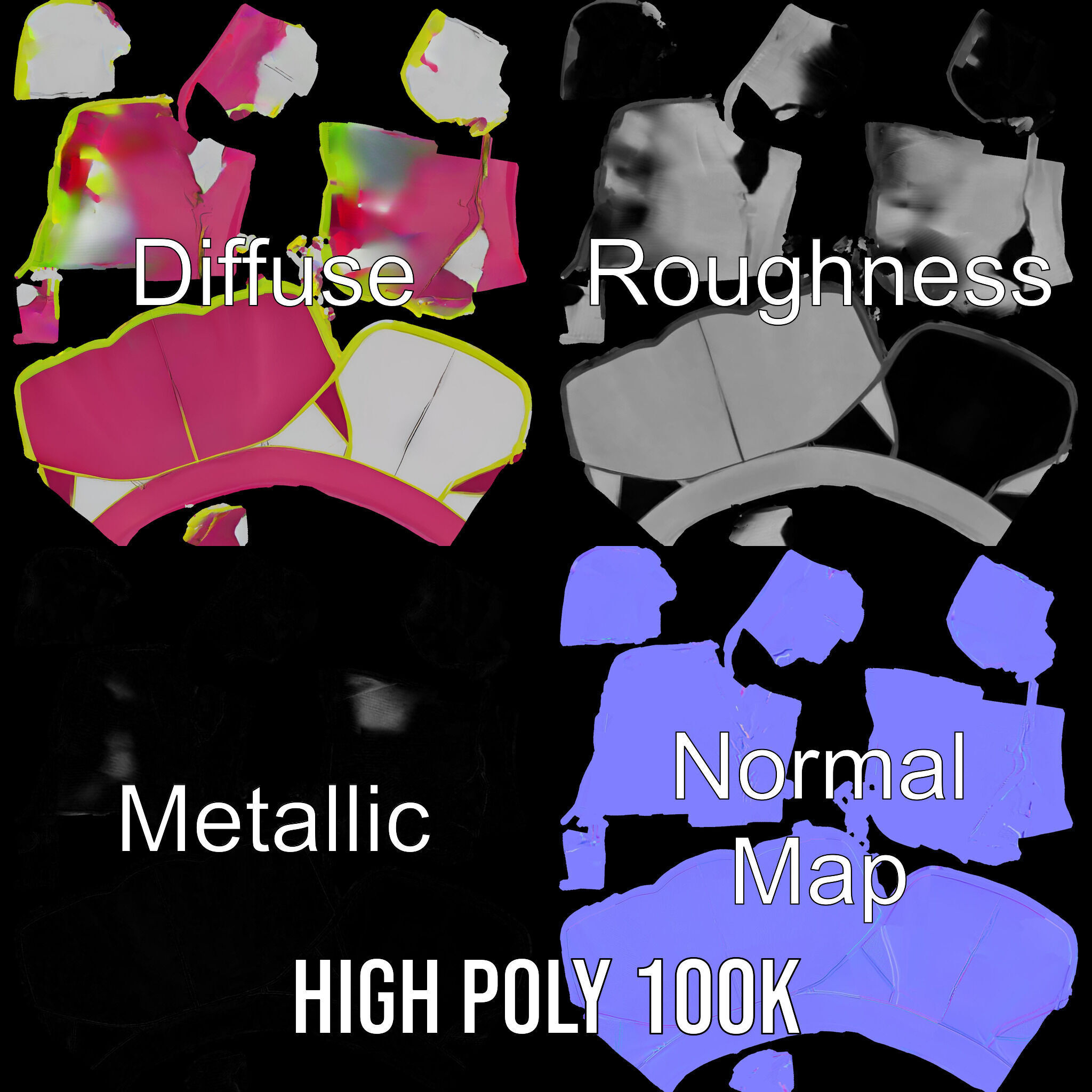 Colorful Athletic Skirt D model pack Low-poly 3D model_3