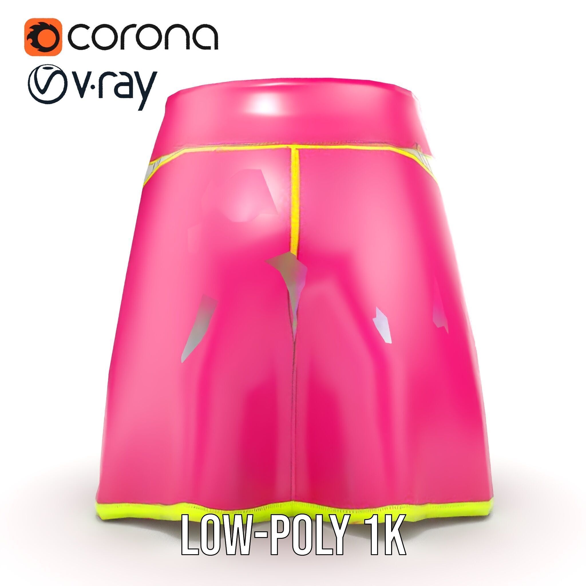 Colorful Athletic Skirt D model pack Low-poly 3D model_24