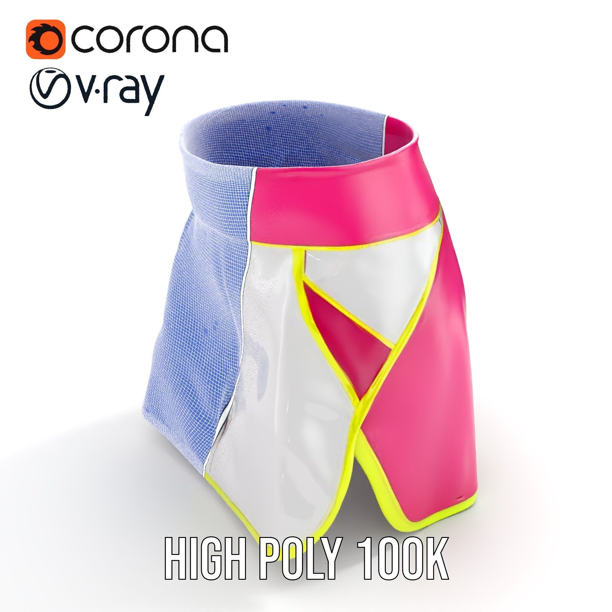 Colorful Athletic Skirt D model pack Low-poly 3D model_37