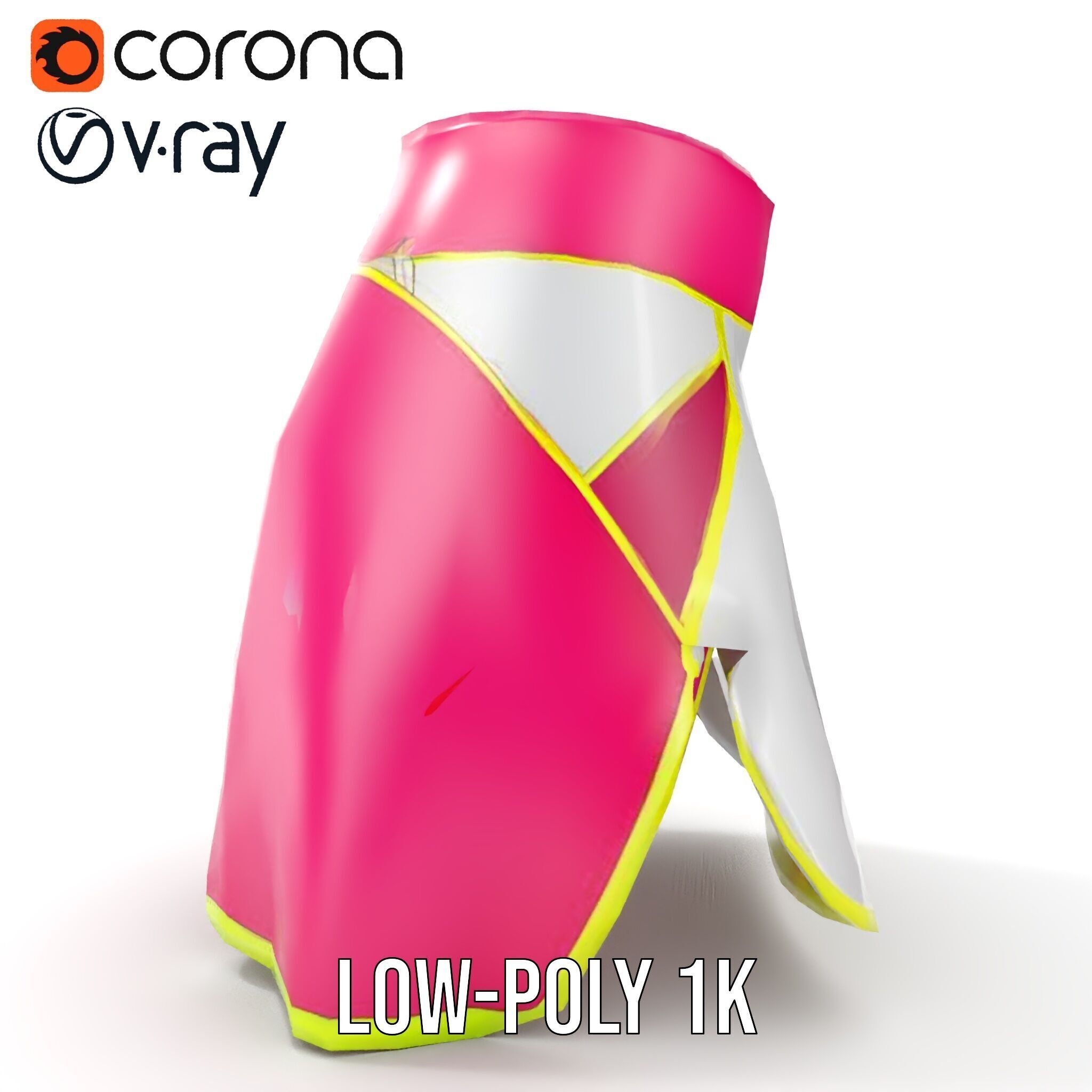 Colorful Athletic Skirt D model pack Low-poly 3D model_10