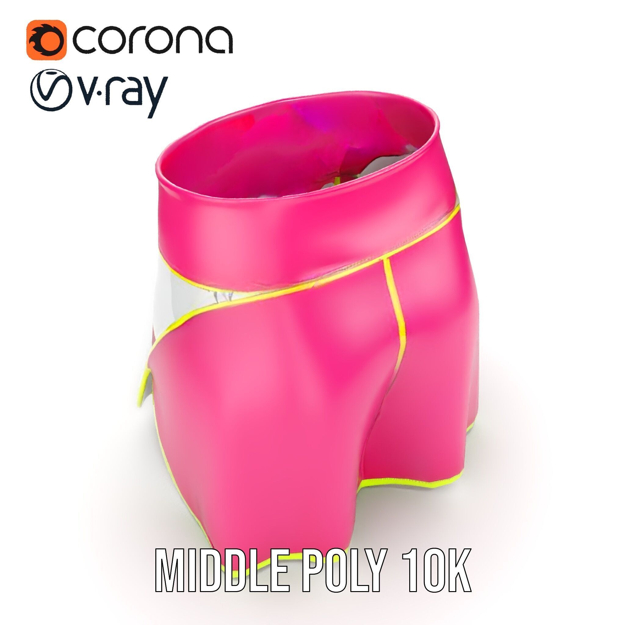 Colorful Athletic Skirt D model pack Low-poly 3D model_9