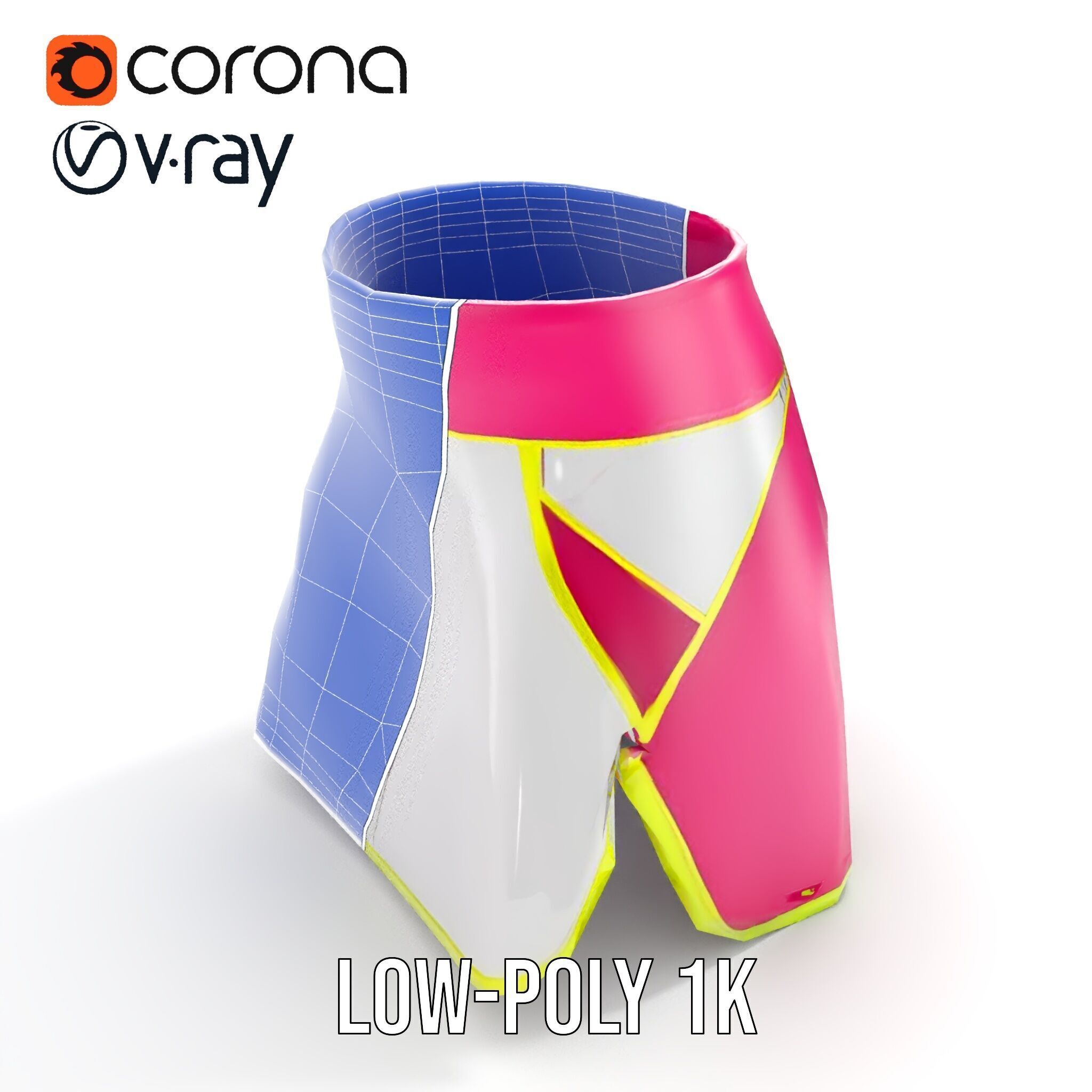 Colorful Athletic Skirt D model pack Low-poly 3D model_13