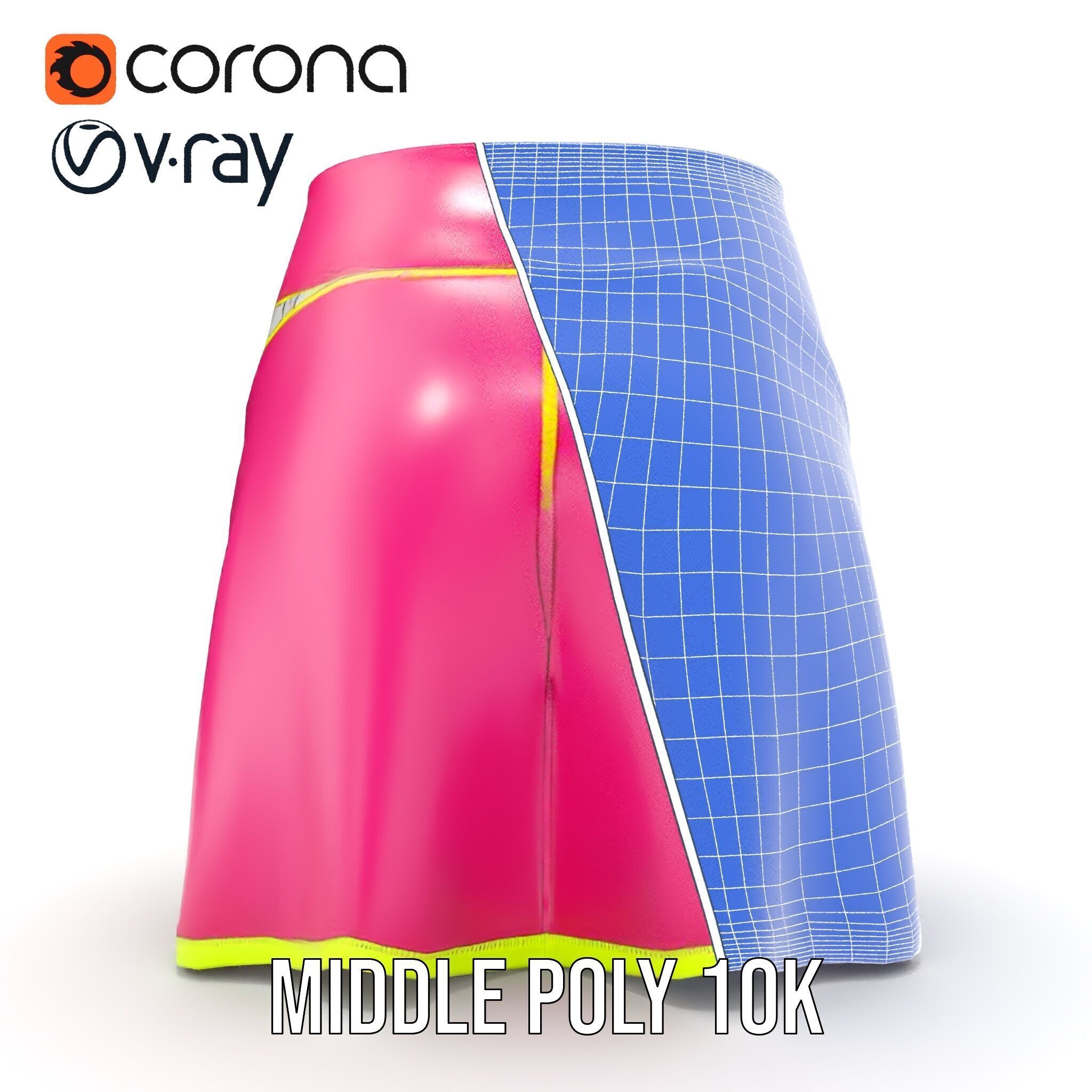 Colorful Athletic Skirt D model pack Low-poly 3D model_31