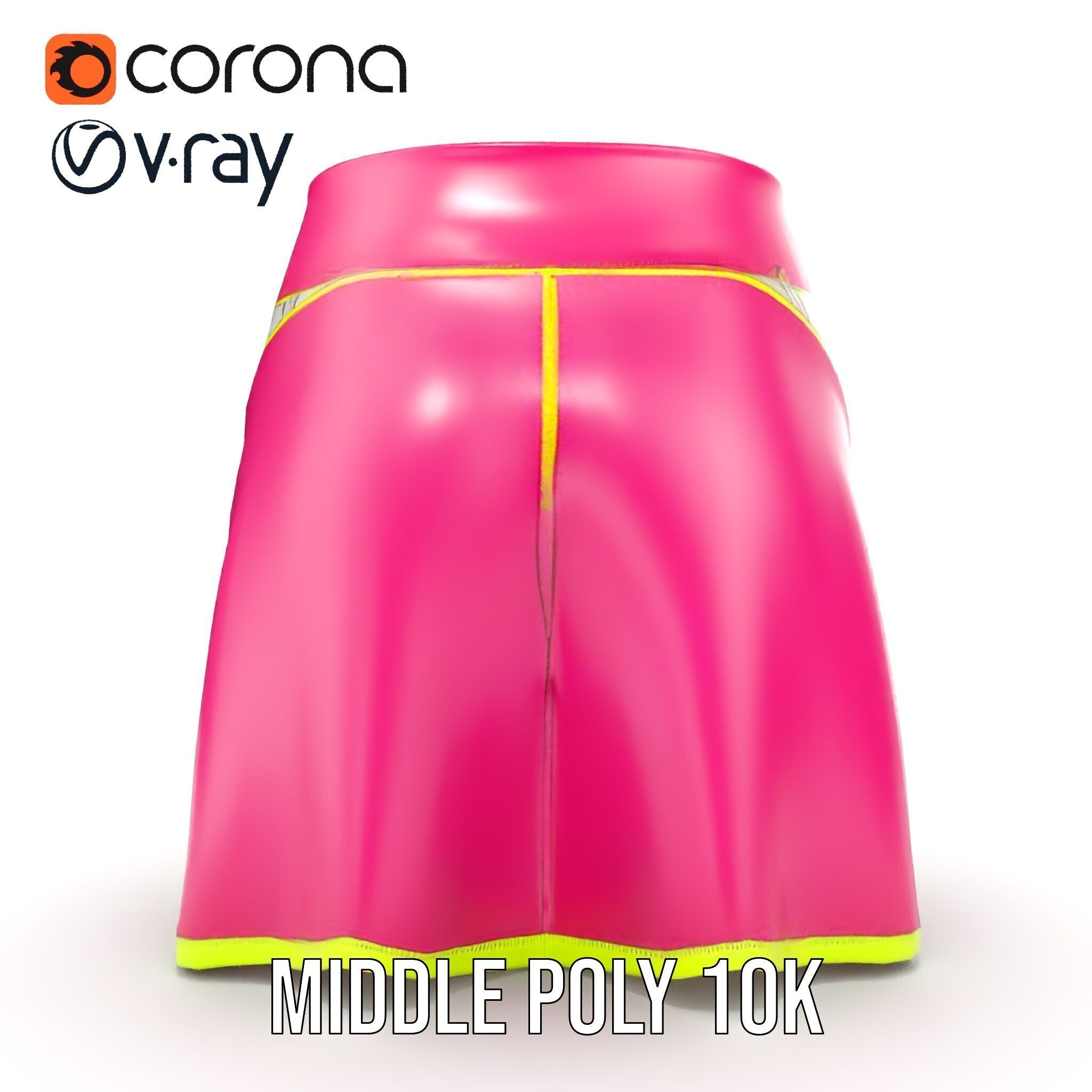 Colorful Athletic Skirt D model pack Low-poly 3D model_17