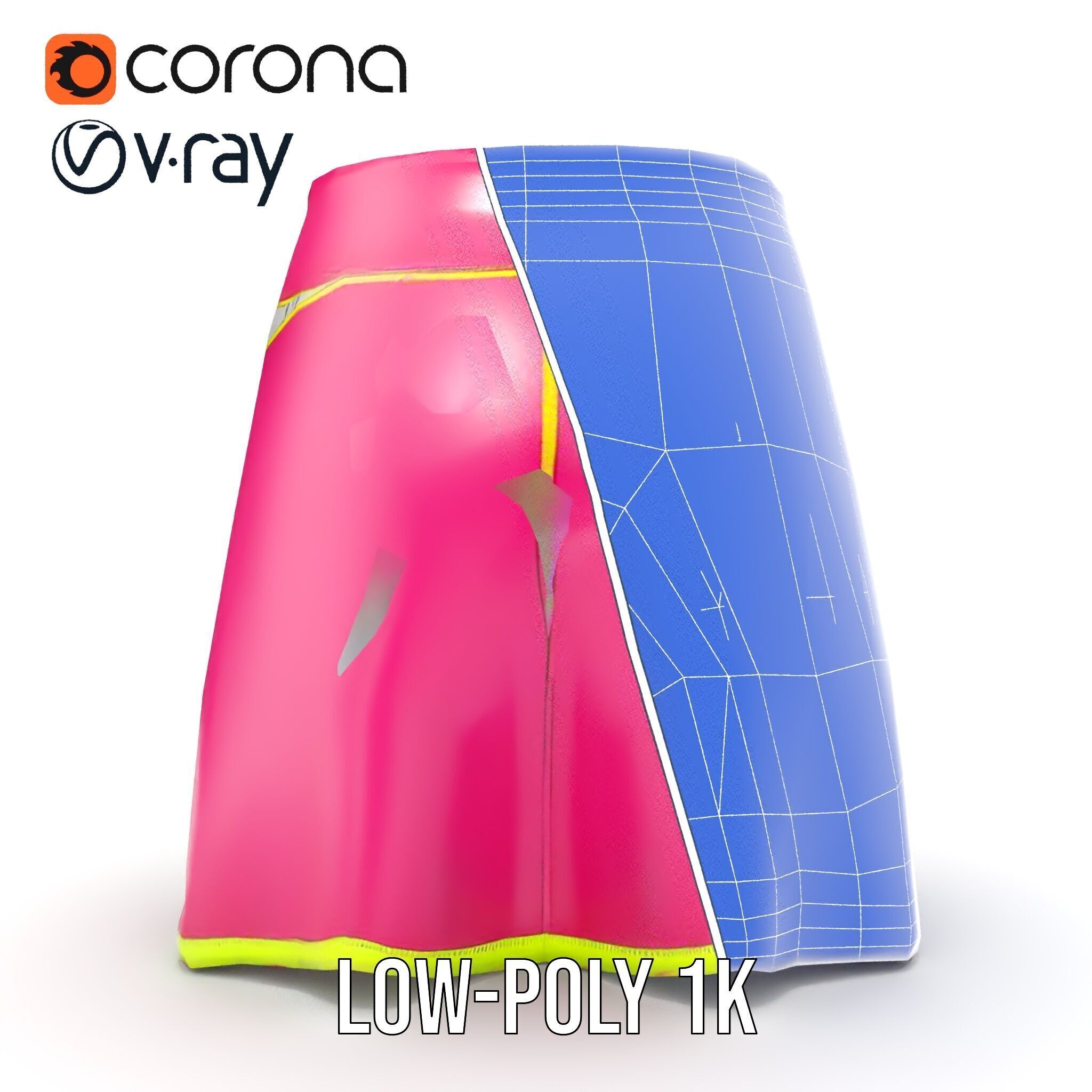 Colorful Athletic Skirt D model pack Low-poly 3D model_29