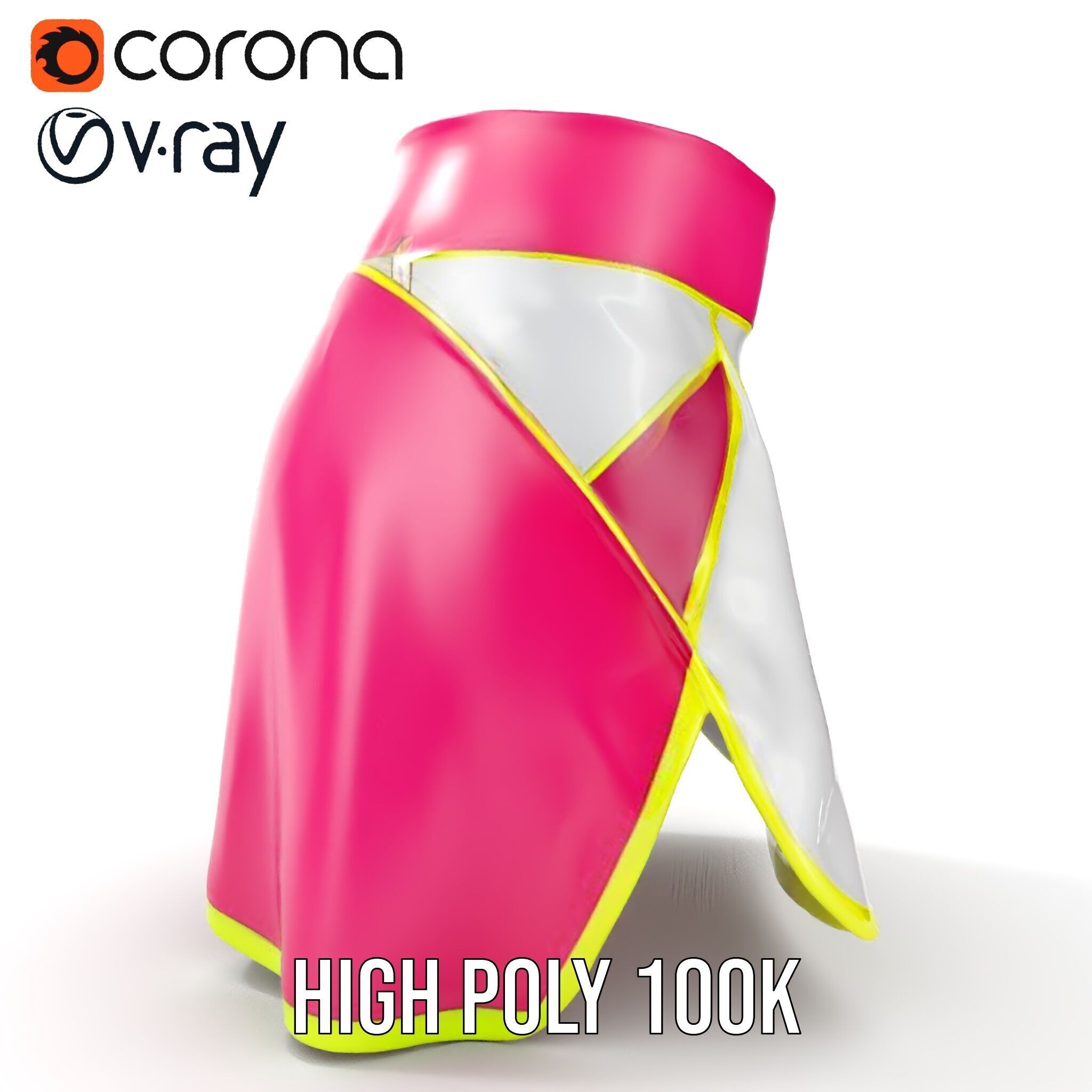 Colorful Athletic Skirt D model pack Low-poly 3D model_36