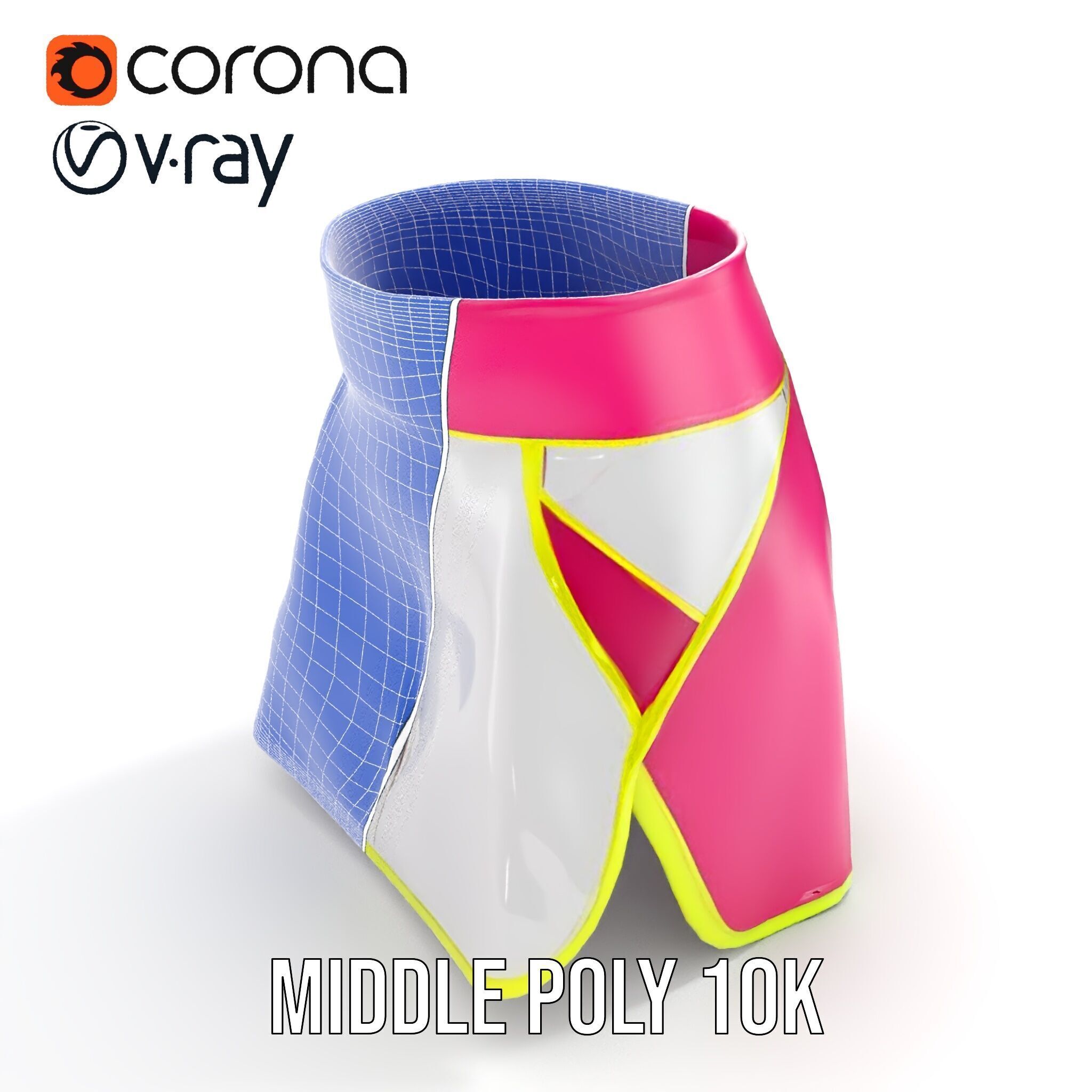 Colorful Athletic Skirt D model pack Low-poly 3D model_15