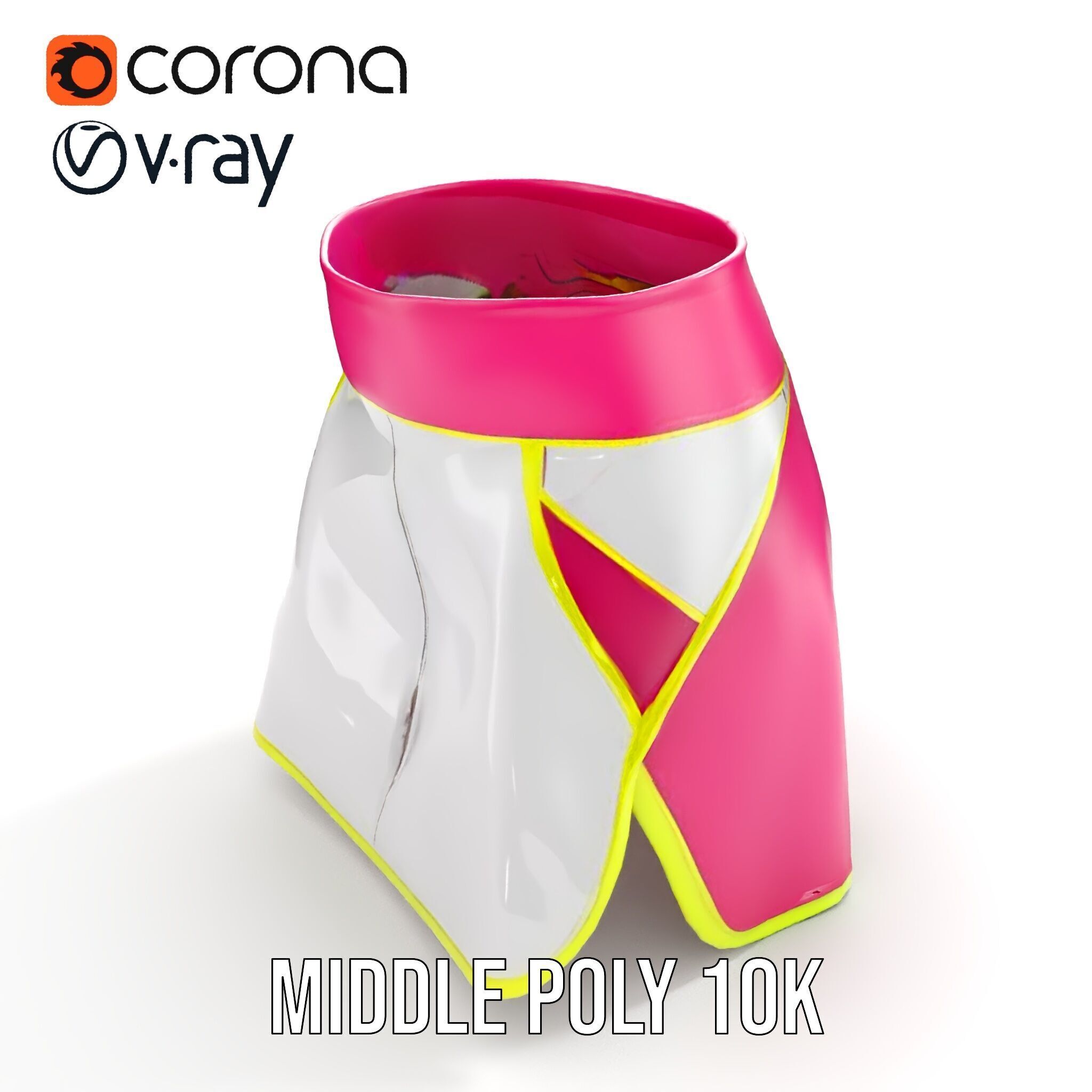 Colorful Athletic Skirt D model pack Low-poly 3D model_12